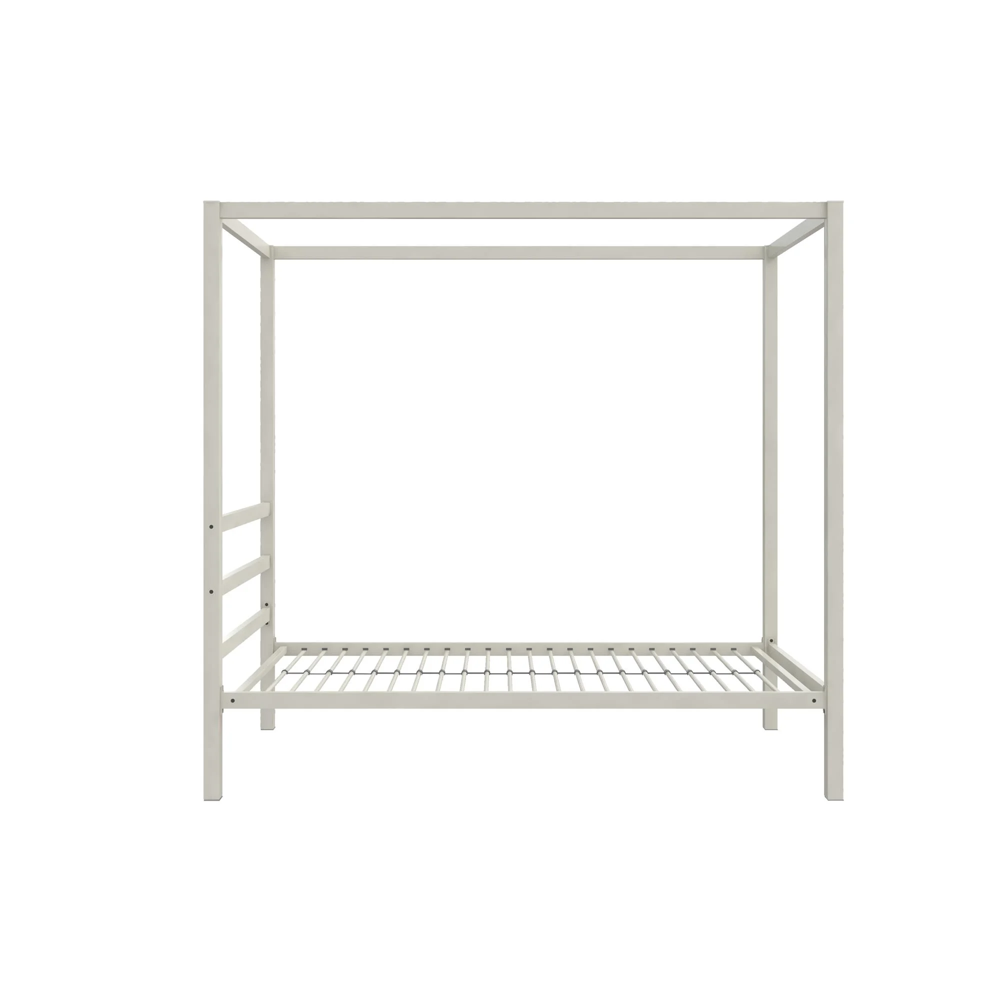 Bellamy Studios Modern Metal Canopy Poster Bed, Twin, White