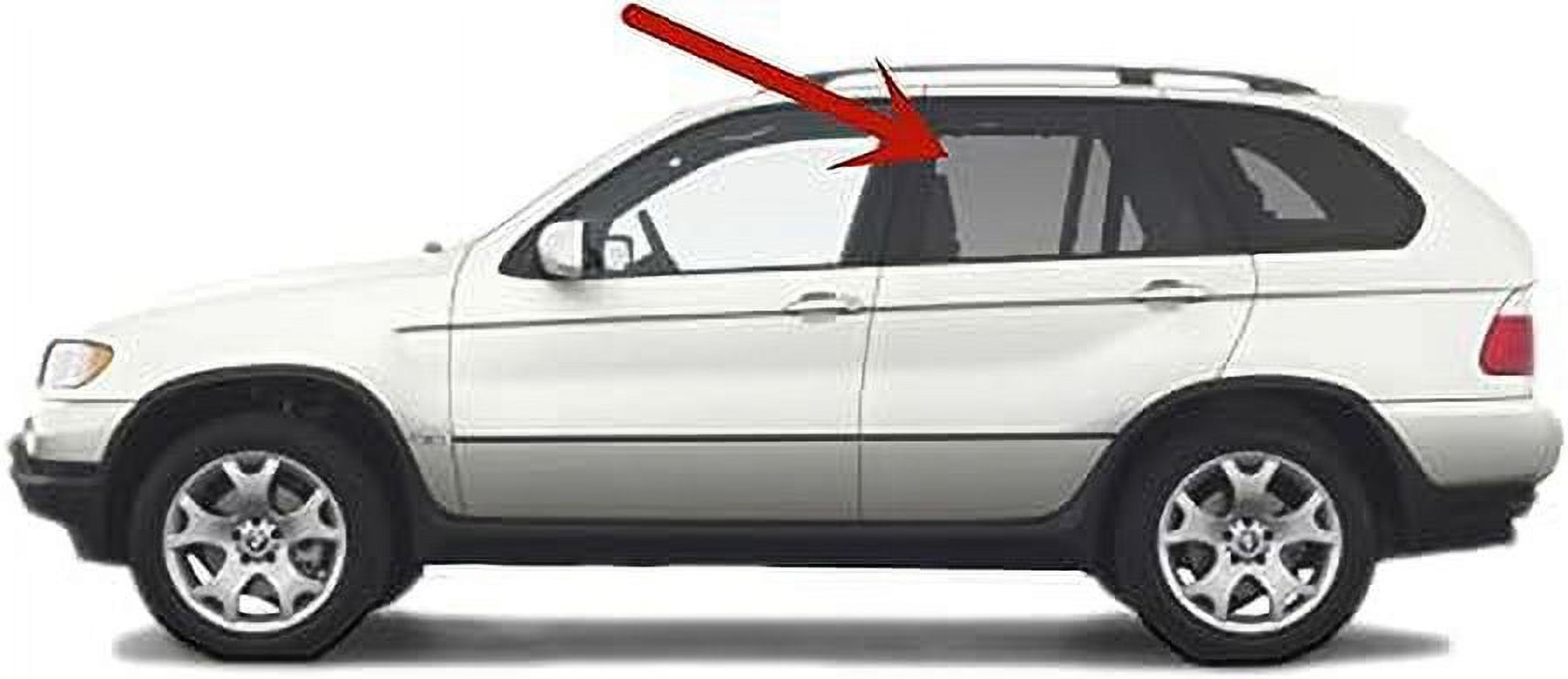 Driver Left Side Rear Door Window Door Glass Compatible with BMW X5 2000-2006 Models