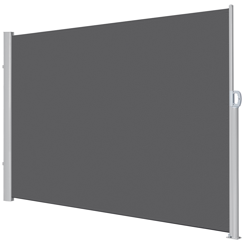 Yaheetech 118 x 71'' Retractable Patio Side Awning, Sun Shade and Wind Screen, Dark Gray