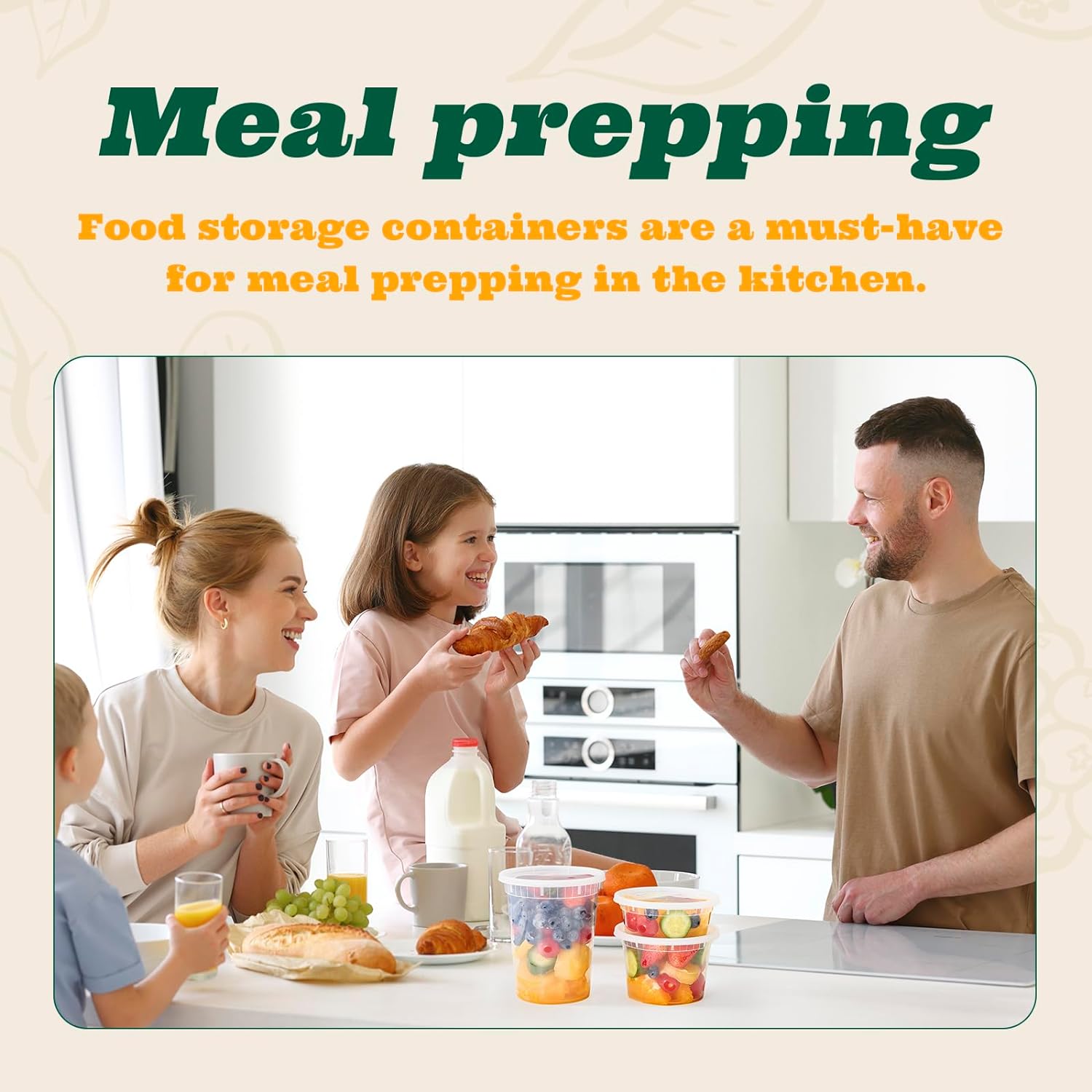 24 CT 32oz Deli Containers with Lids, BPA-Free Airtight Food Storage Containers, Microwaveable & Freezer Safe Plastic Storage Containers with Lids. Soup Slime Overnight Oat to Go Containers