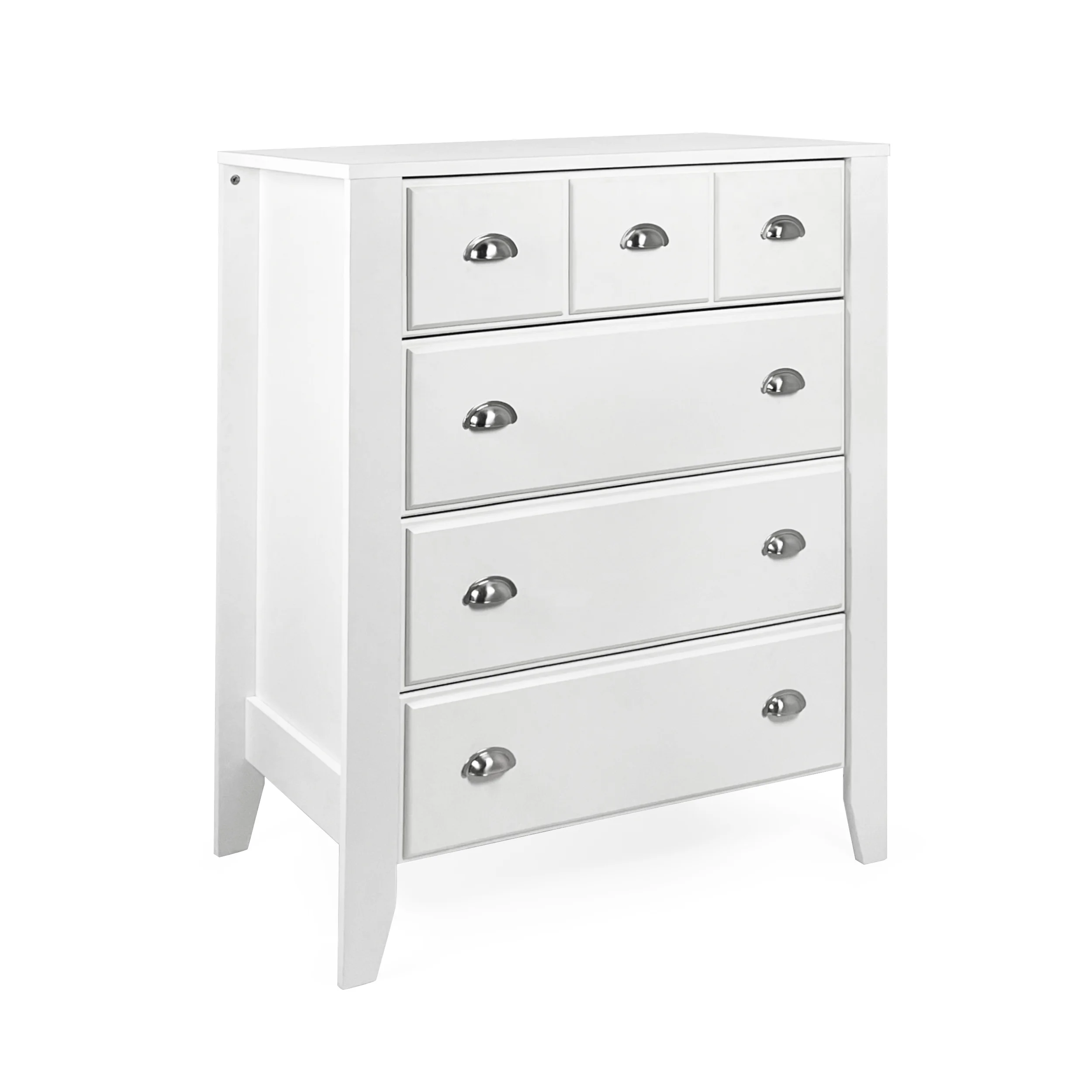 Cleary Contemporary Faux Wood 4 Drawer Dresser, White