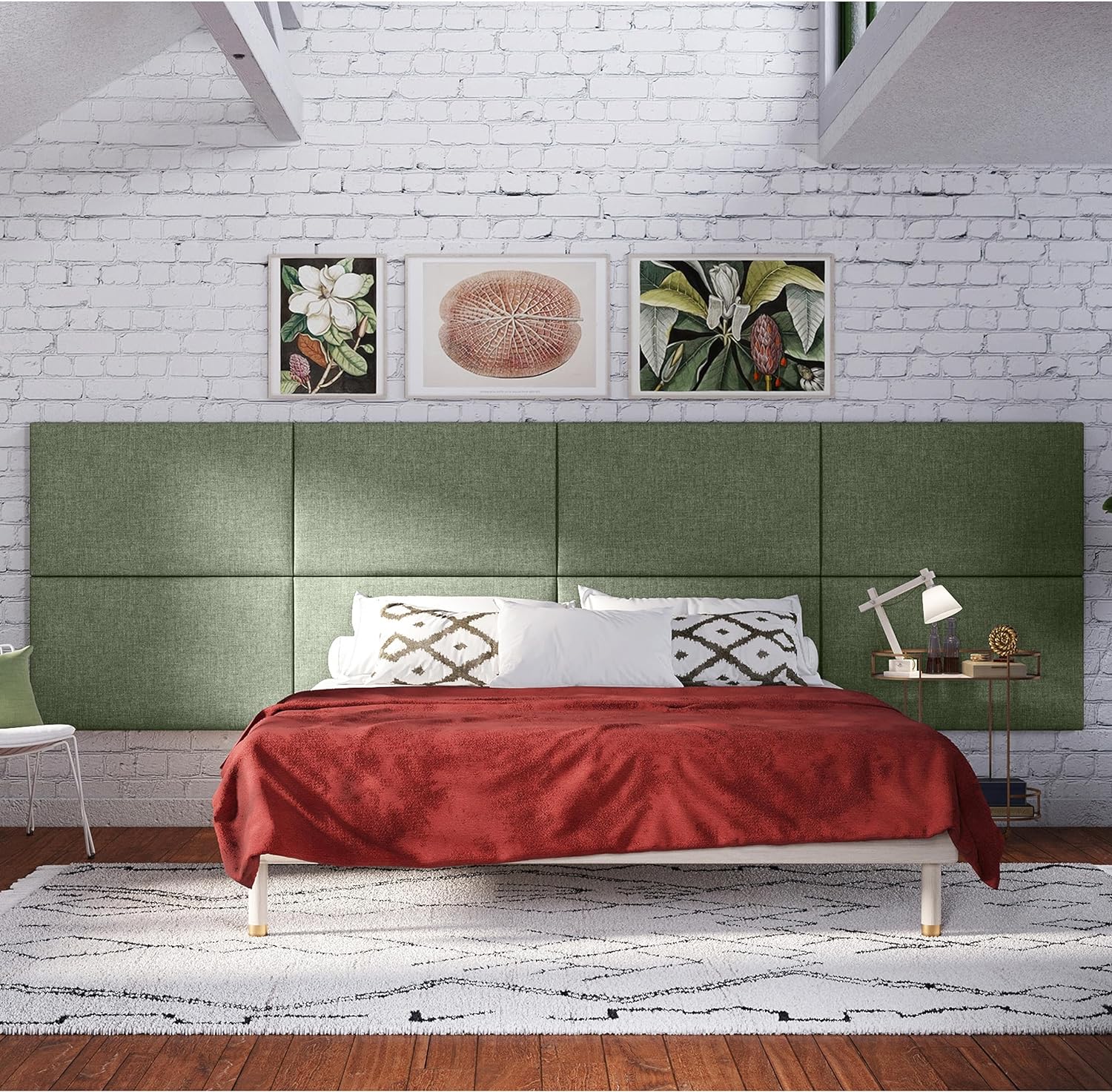 Panelist Modern Padded Headboard- Set Of 2 Wall Mounted Panels (Each 22.5