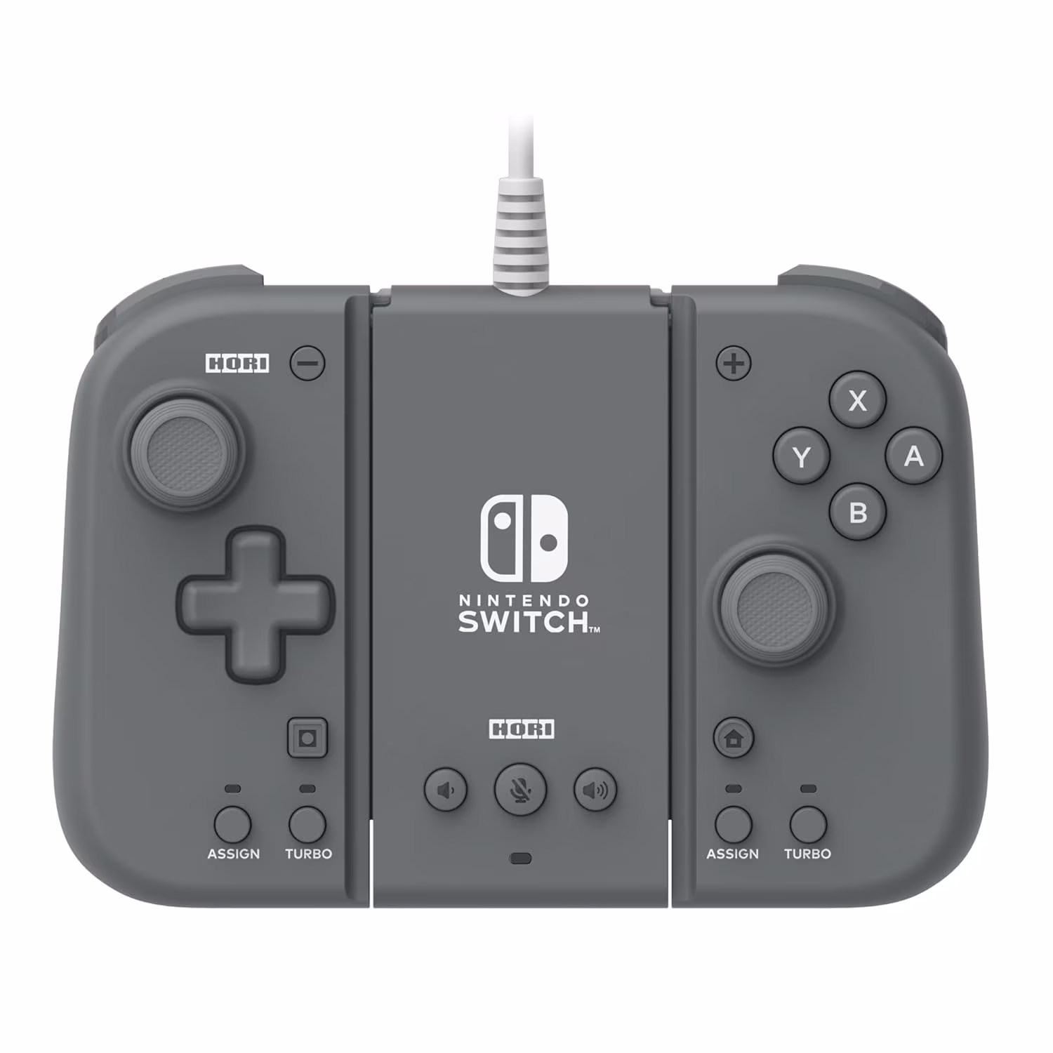 HORI Split Pad Compact Attachment Set Controllers (Slate Gray) for Nintendo Switch/Switch OLED - Officially Licensed By Nintendo