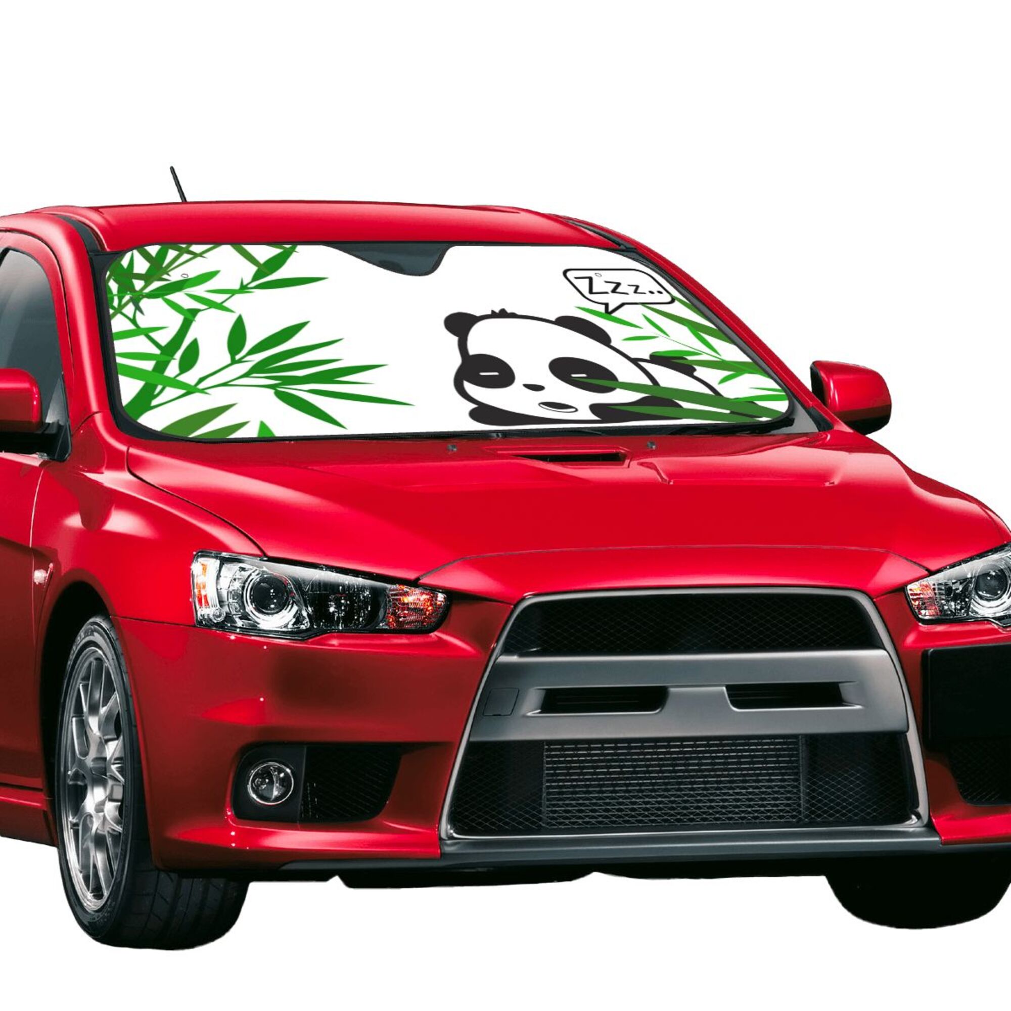 XMXY Car Sun Shade Windshield, Panda Bamboo Bear Automotive Front Window Sun Visor for Cars SUV Trucks, Small Size