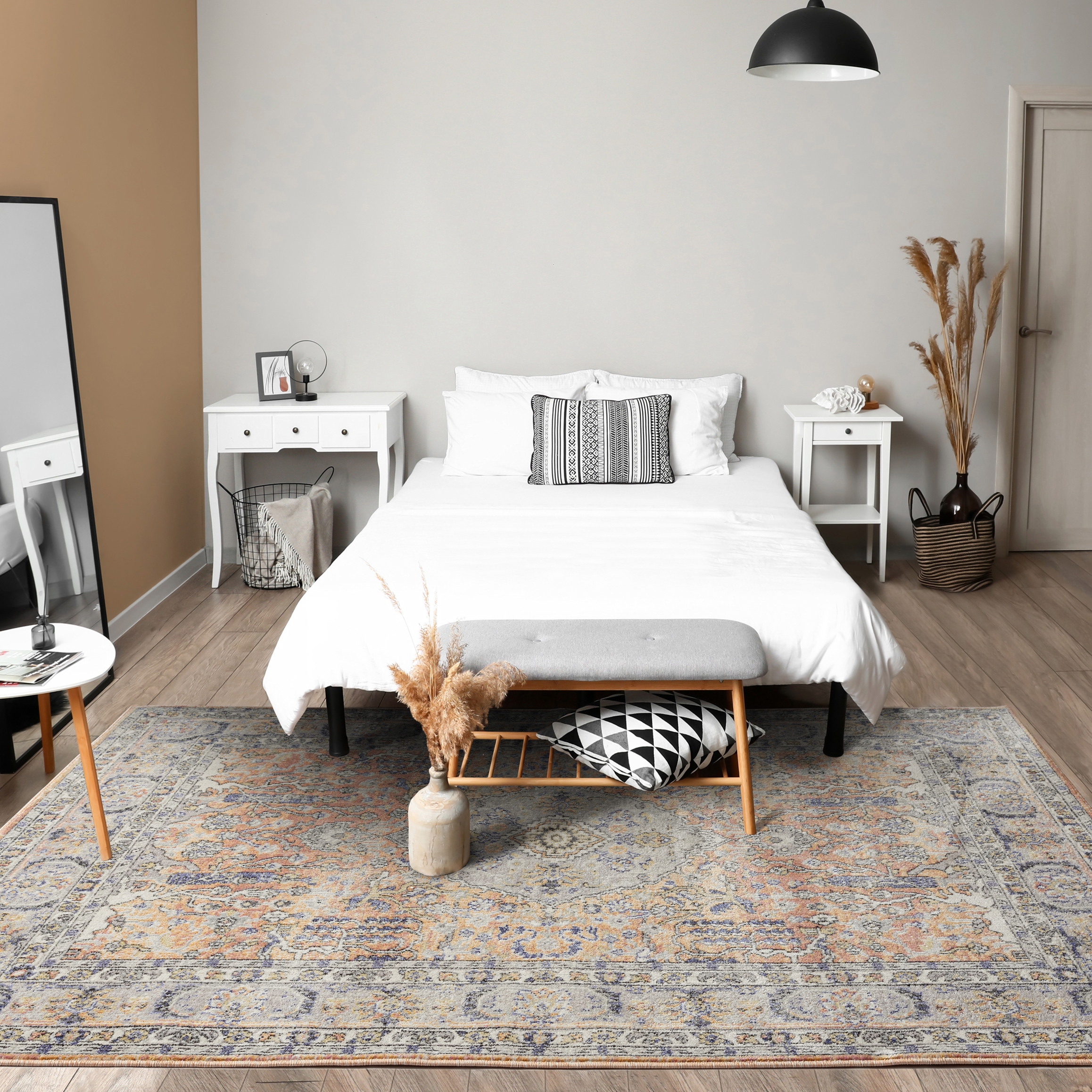 Luxe Weavers Bohemian Non-Shedding Floral Oriental Area Rug 8x10 Orange