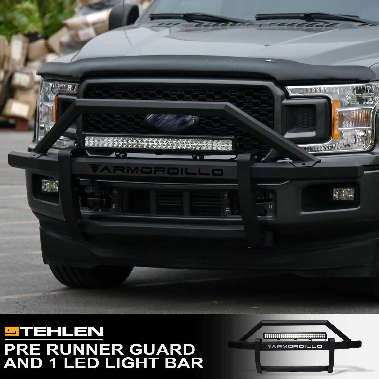 Armordillo 642167824206 Steel Pre-Runner Bumper Grille Guard with 32