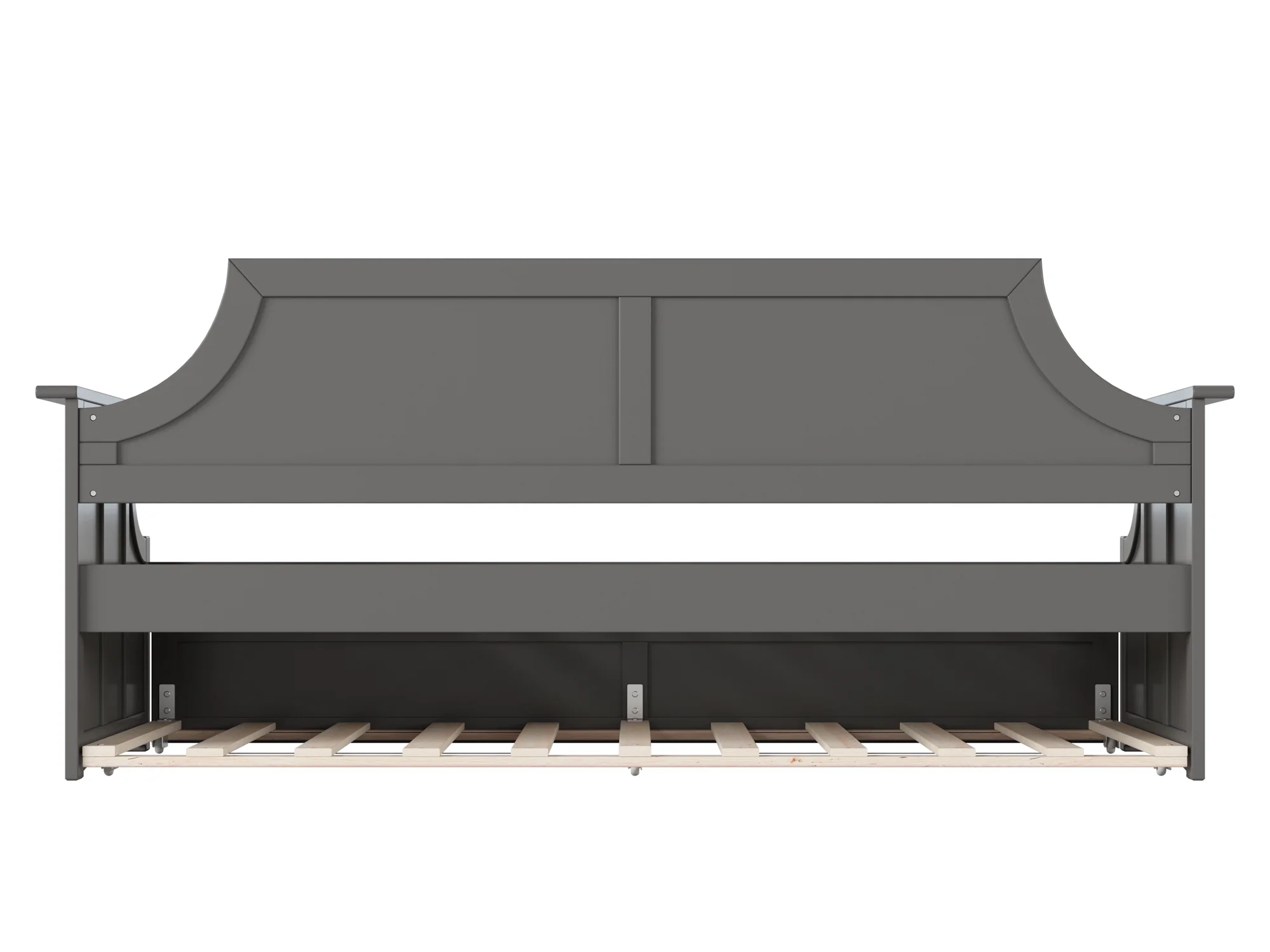 AFI Twin Daybed with Twin Trundle Roll Out Guest Bed in Solid Wood Cambridge Design, Grey