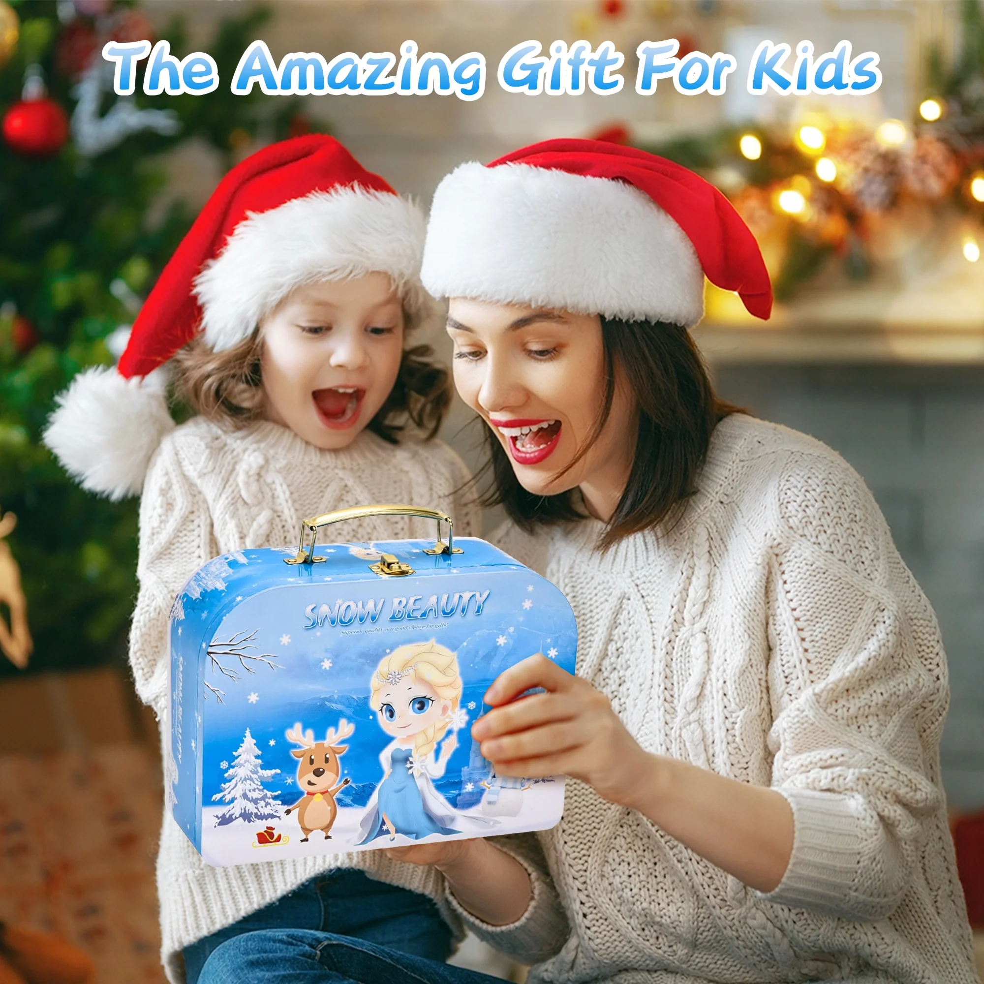 Flooyes Frozen Princess Tea Party Set for Little Girls Toys, 47PCS Toys for Girls 3-6 Years, Playhouse Princess Gift, Kid Tin Set, Kitchen Pretend Play Toddler Girls Christmas Birthday Gift.