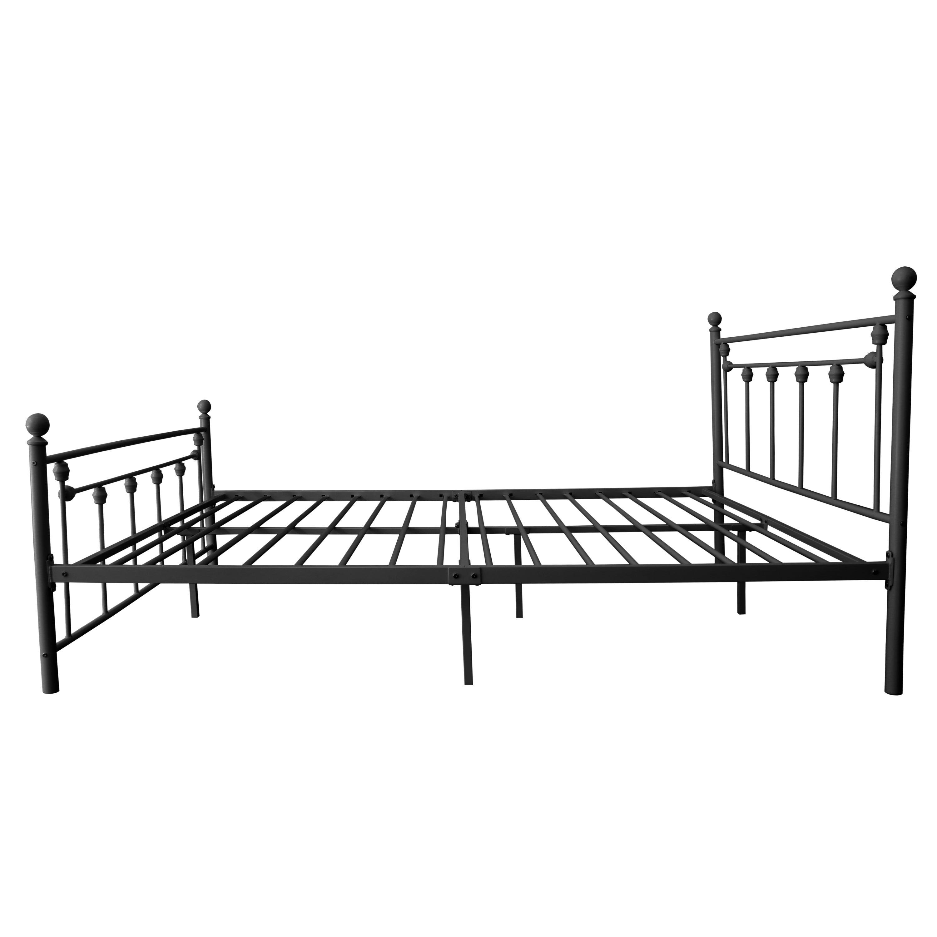 RegalRest Black Metal Bed Frame with Elegant Headboard and Footboard