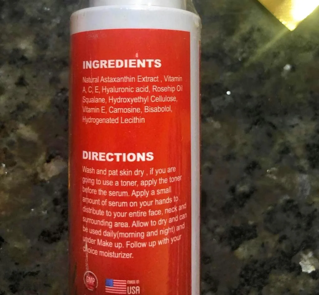 Astaxanthin Cream Serum Antioxidant Anti-aging Facial Vitamin A, C, E, Hyaluronic Acid Sun UV Shield, Face Serum Supports Skin Hydration & Firmness, Rejuvenation Face Serum Plus Collagen Eye Mask