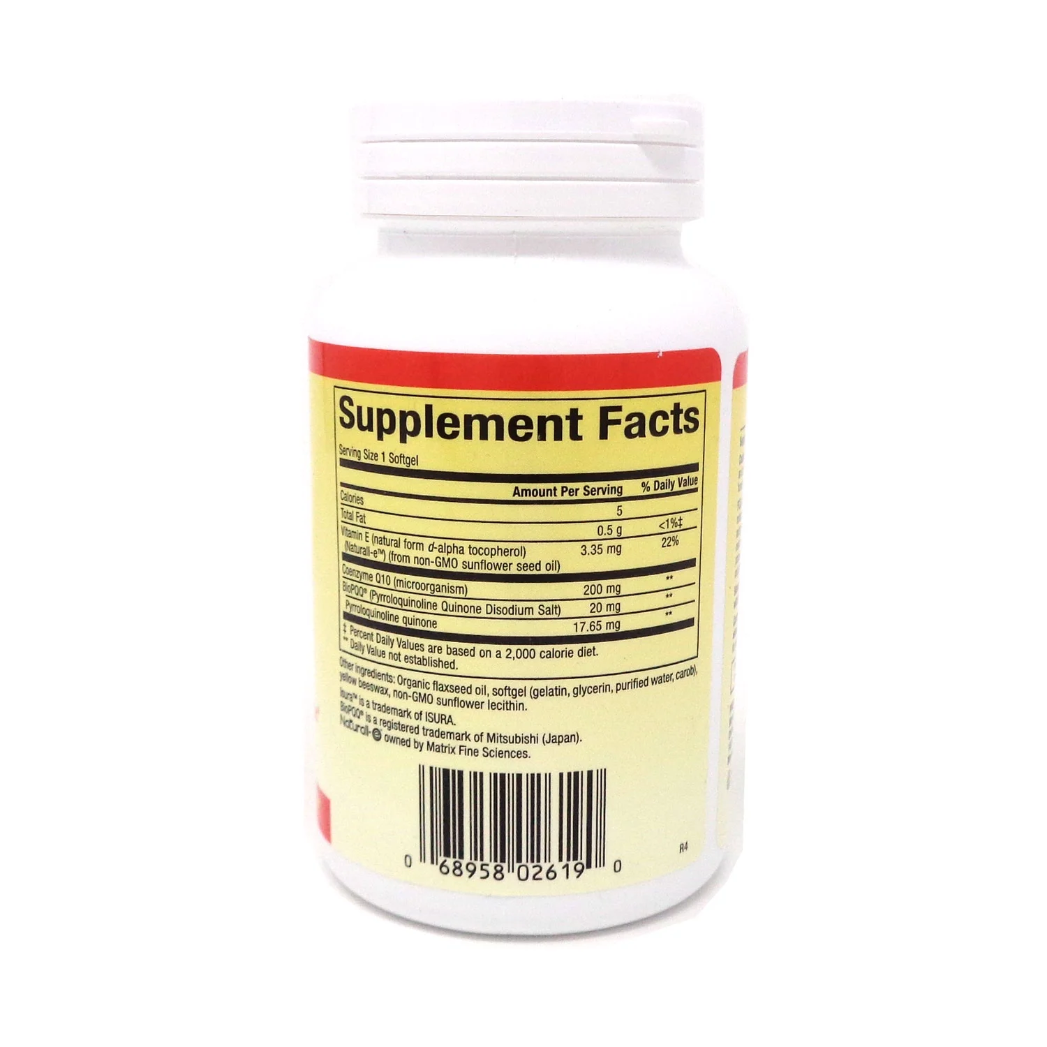 Natural Factors PQQ-10 PQQ 20mg/Coenzyme Q10 200mg-60 Softgels