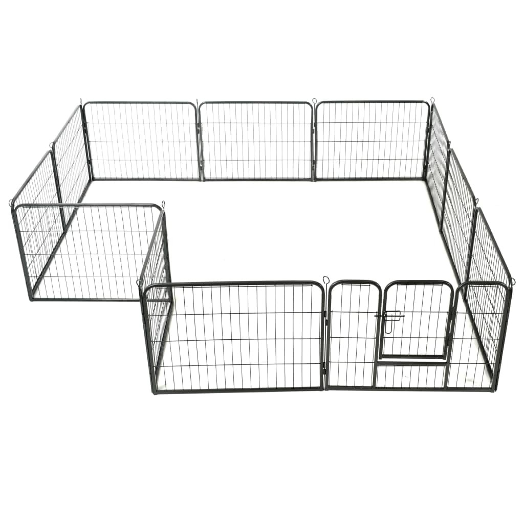 vidaXL Dog Playpen 12 Panels Steel 31.5