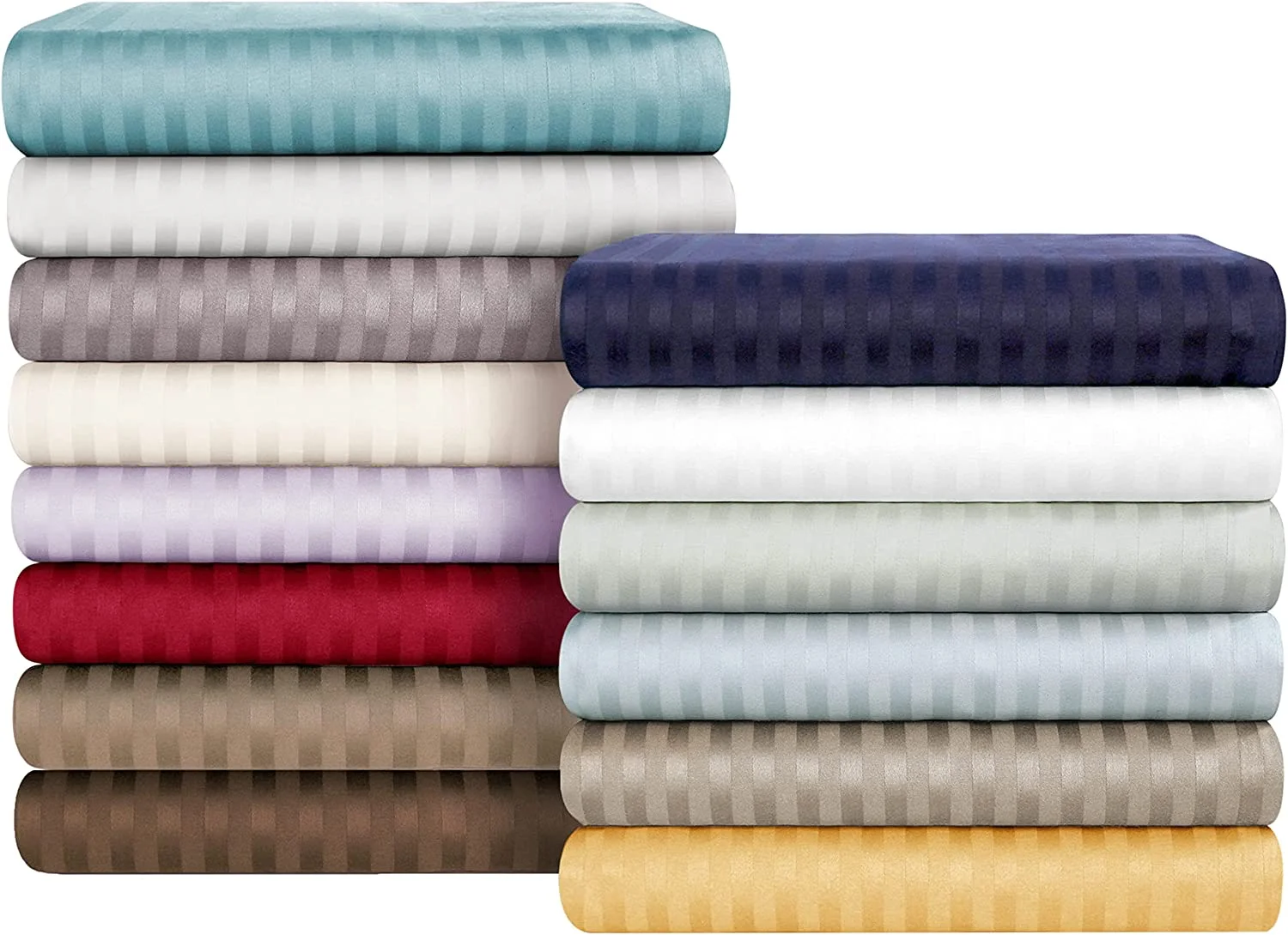 Amay 800 Thread Count 100% Organic Cotton Emperor Size 1PC Flat Sheet ( 110x125 ) Pink Striped