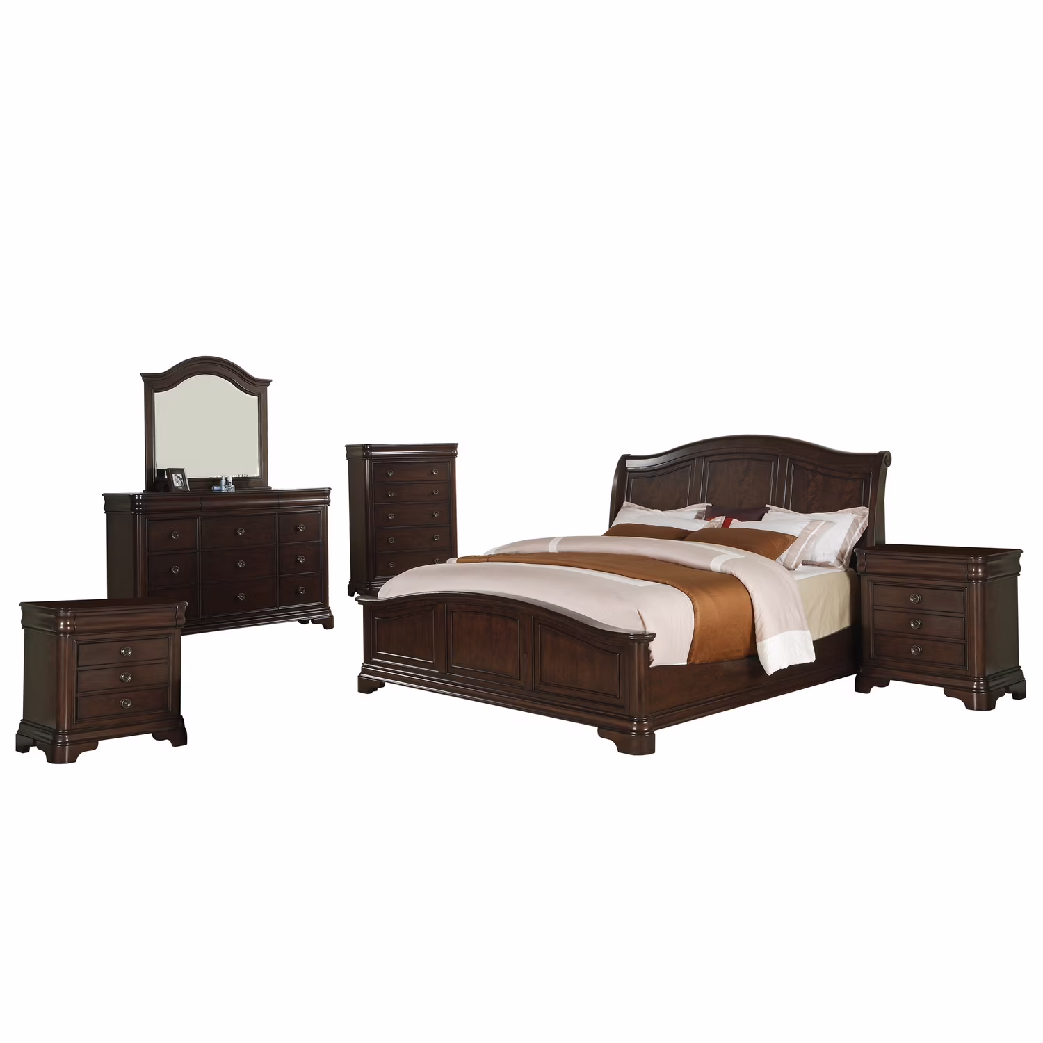 Picket House Furnishings Conley 6 Piece King Bedroom Set in Cherry