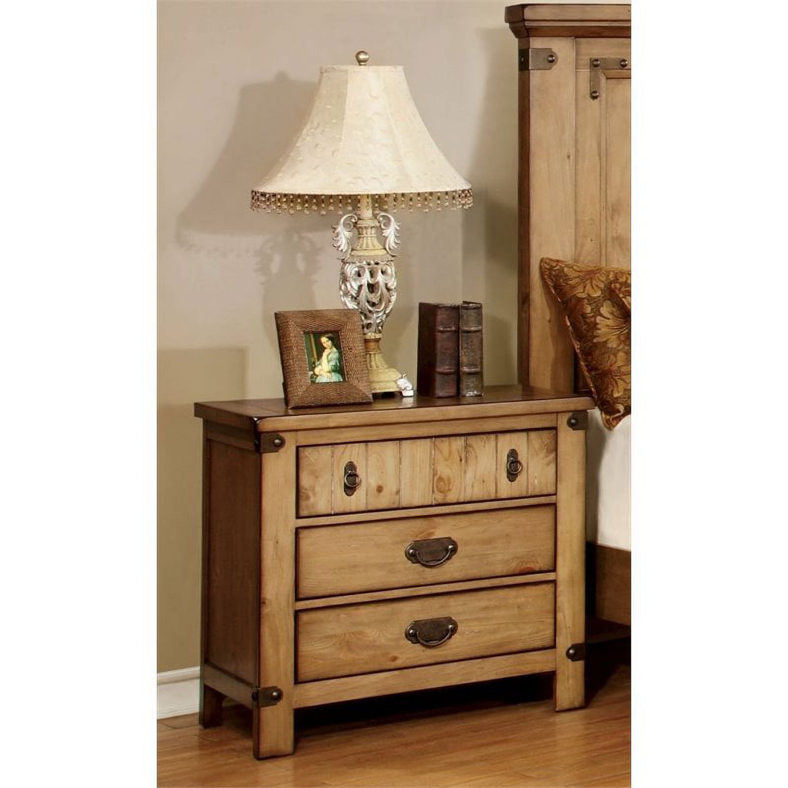 Bowery Hill 3-Piece Farmhouse Wood Bedroom Set in Weathered Brown Elm