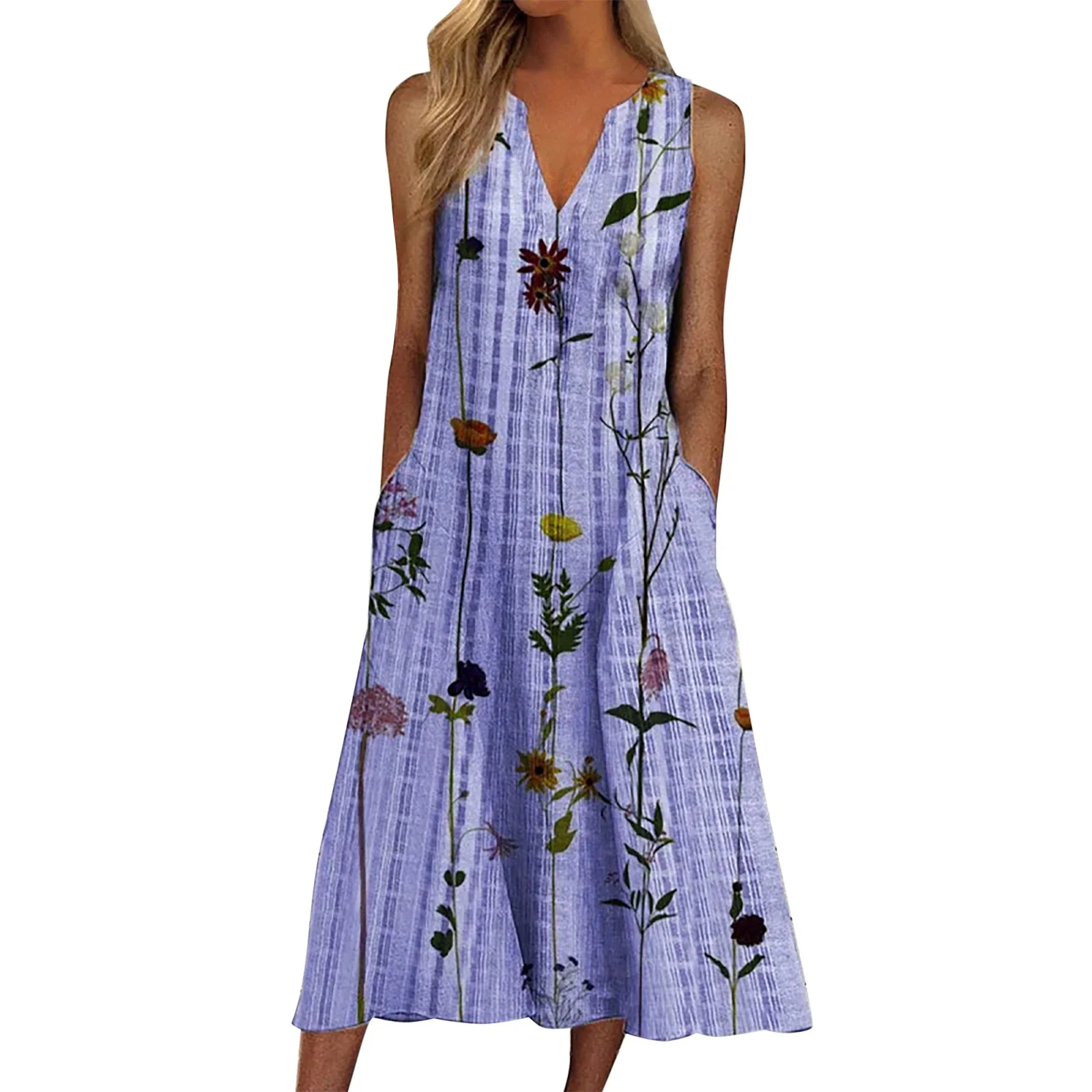 Sayhi Summer Spring Dresses For Women 2022 Cute Cold Shoulder Boho Tshirt Dresses Sleeveless A Date Dress for Women