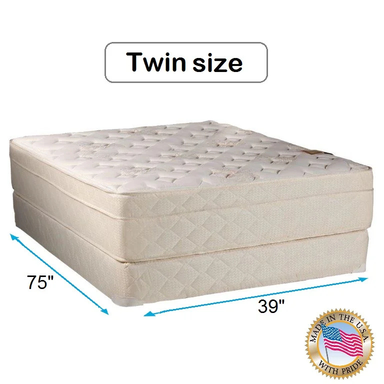 DS USA Beverly Hills Firm Pillowtop Foam Encased Twin Size Mattress Set with Bed Frame Included - Orthopedic Type, Longlasting Comfort by Dream Solutions USA
