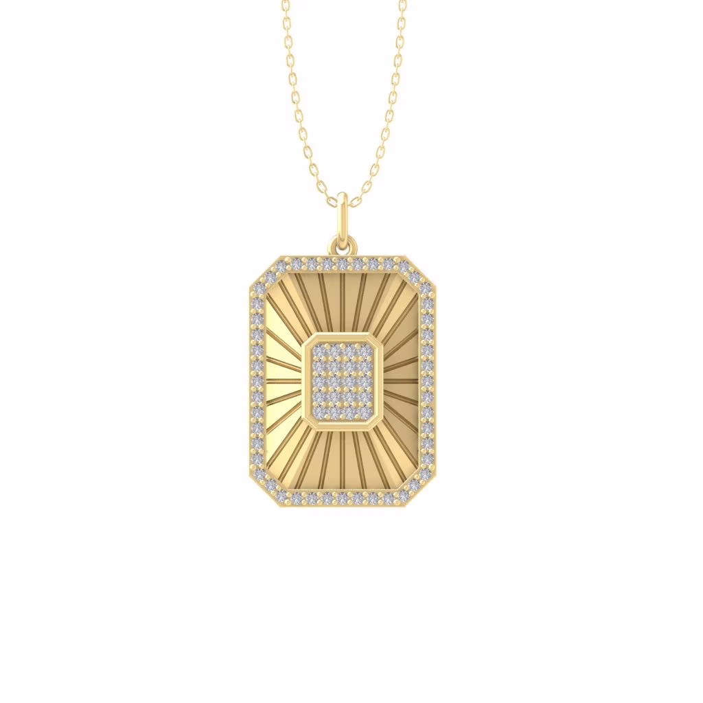 ARAIYA FINE JEWELRY 10K Yellow Gold Diamond Fashion Pendant with Gold Plated Silver Cable Chain Necklace (1/3 cttw, I-J Color, I2-I3 Clarity) 18
