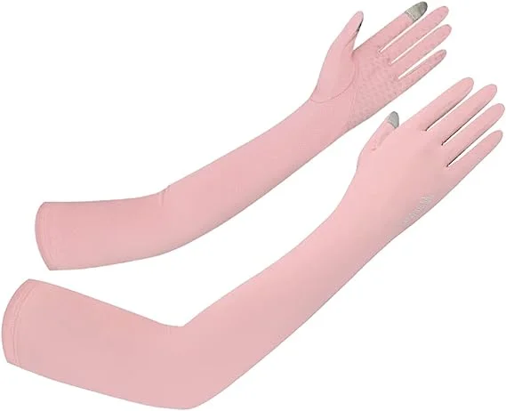 MOUNT TEC UV Protection Long Arm Sleeves Women's Sunblock Gloves for Driving Cycling Fishing Baseball Arm Sleeves UPF 50+ Tattoo Cover UP to Cover Arm Sleeves Warmth (Petal Pink,M)