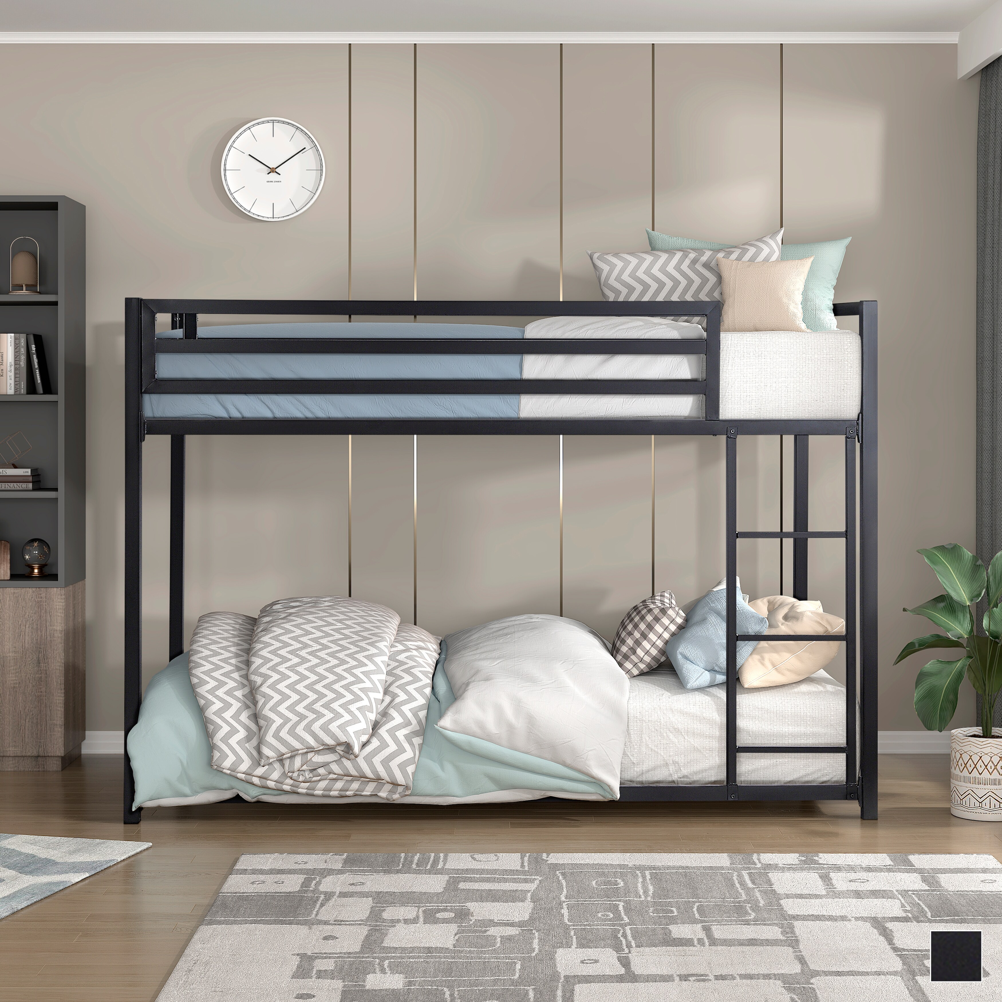 Fremont & Park Willard Twin over Twin Metal Bunk Bed Black