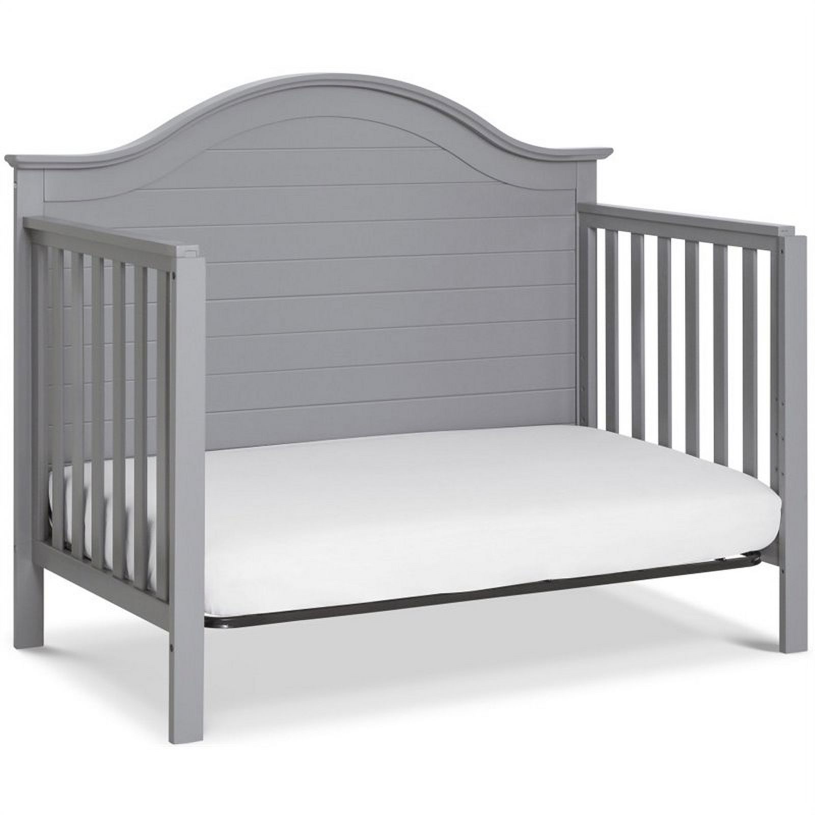 4-in-1 Convertible Crib and Dresser with Removable Changing Tray Set in Gray
