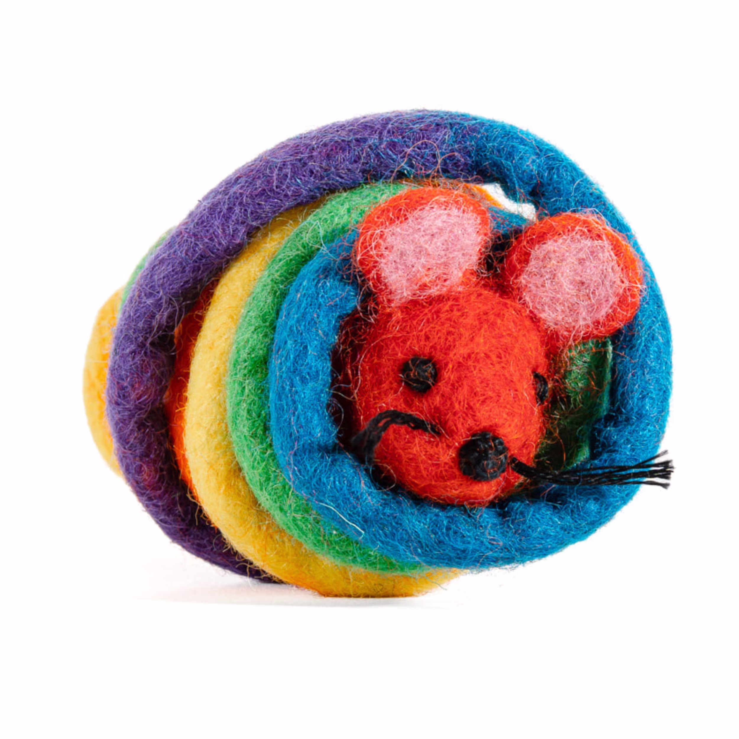 Cat in the Box Catch a Mouse by The Tail Wool Cat Mouse Toy with a 6-Foot Tail for Indoor Cats Kittens. Cute Cat Toy Mouse, Mouse Cat Toy. Rat Plush Toy, Fake Mice. No Catnip. Pride (Rainbow Tail)