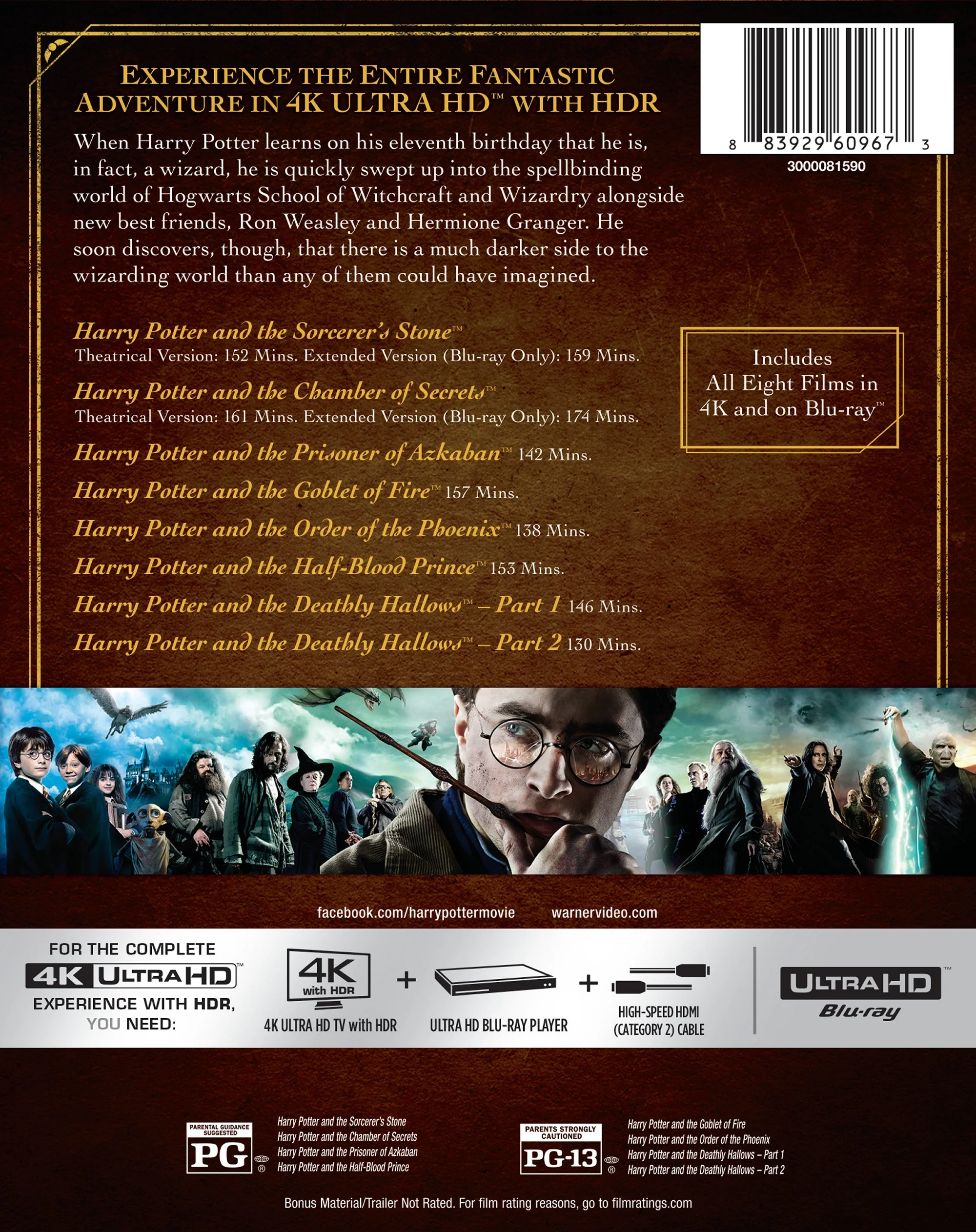 Harry Potter: 8-Film Collection (4K Ultra HD + Blu-Ray)