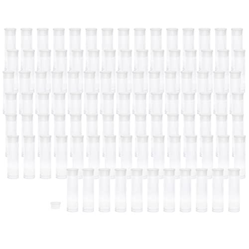The Beadsmith Clear Plastic Tubes - 2-Inch-Long Round Tubes, 9/16 Inches in Diameter - Flat Caps - Use for Beads, Bath Salts, Wedding & Party Favors, Home or Office Storage - Bag of 100