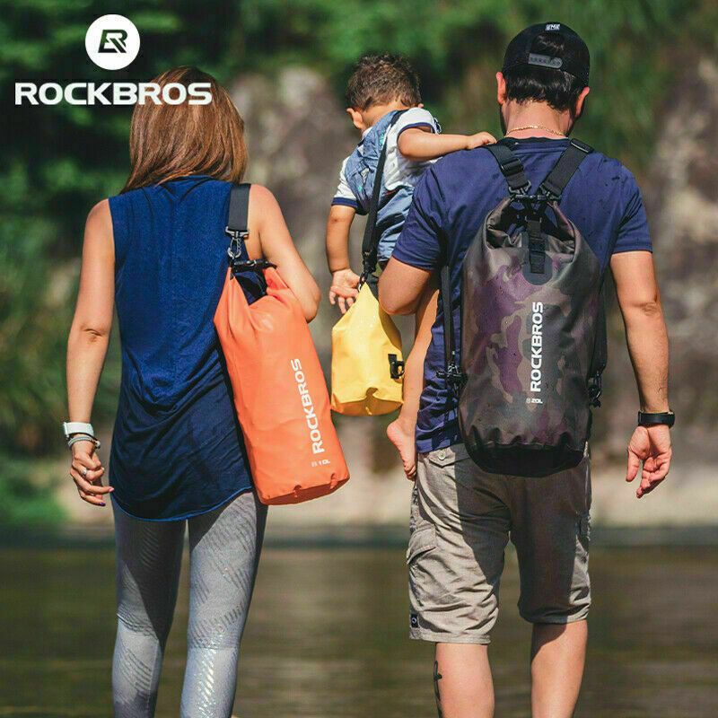 ROCKBROS 30 Dry Bag Backpack Waterproof Beach Bag with Carrying Straps Fishing Swimming Camping Camouflage