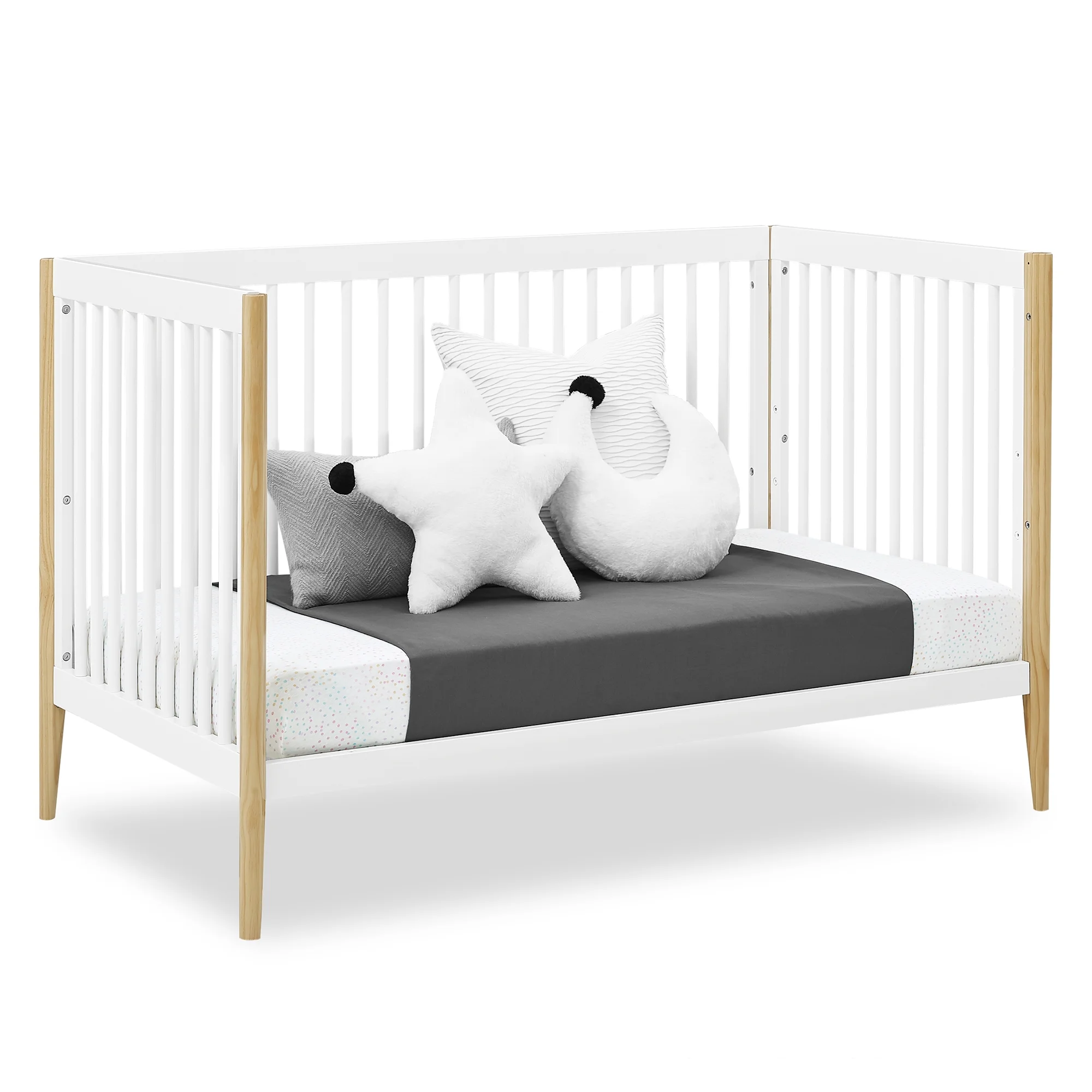 Delta Children Casey 4-in-1 Convertible Crib, Bianca White/Natural