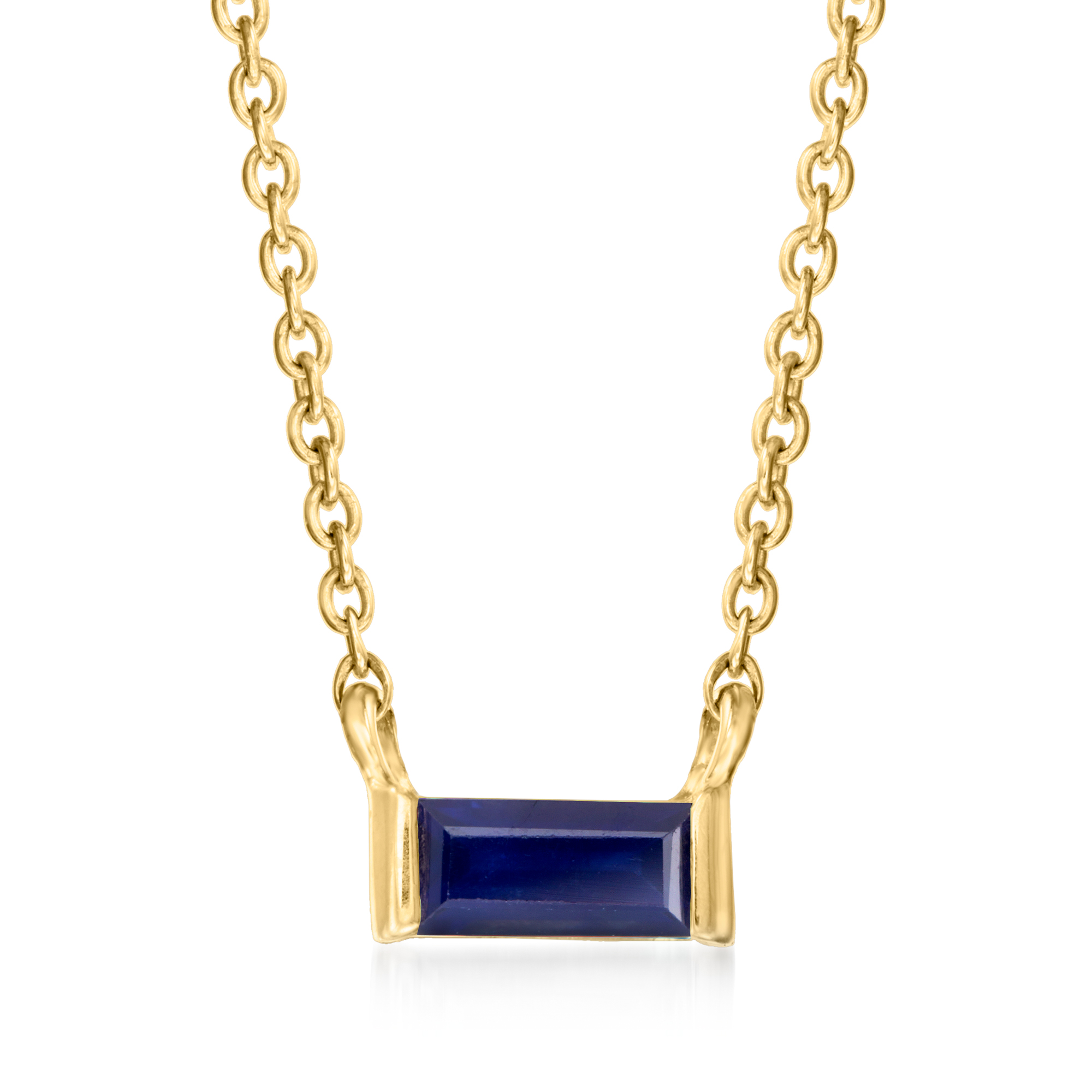 RS Pure by Ross-Simons 0.20 Carat Sapphire Necklace in 14kt Yellow Gold