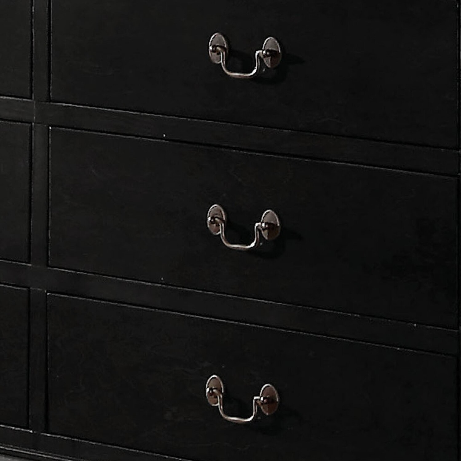 Benzara Traditional Style Wooden Dresser with Six Drawers, Black