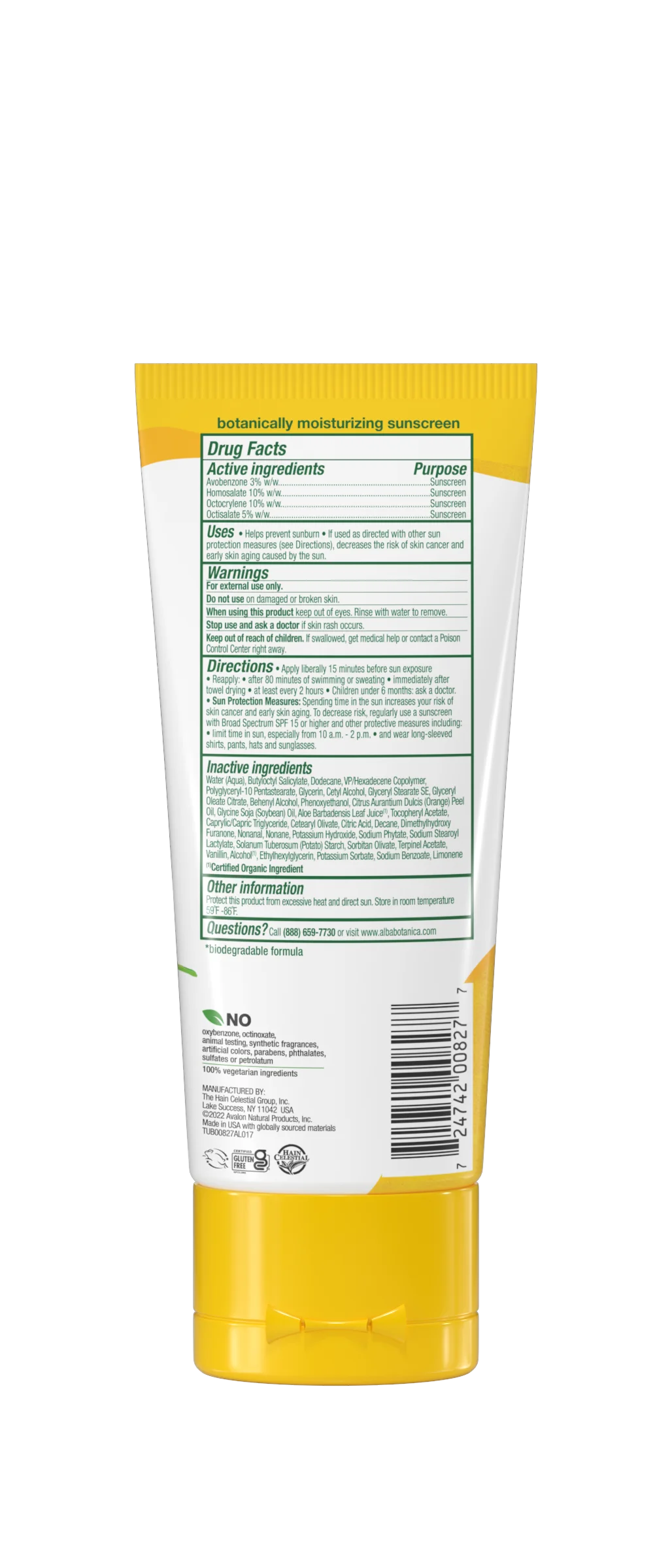 Alba Botanica Hawaiian Sunscreen Broad Spectrum SPF 45 Green Tea 4 oz