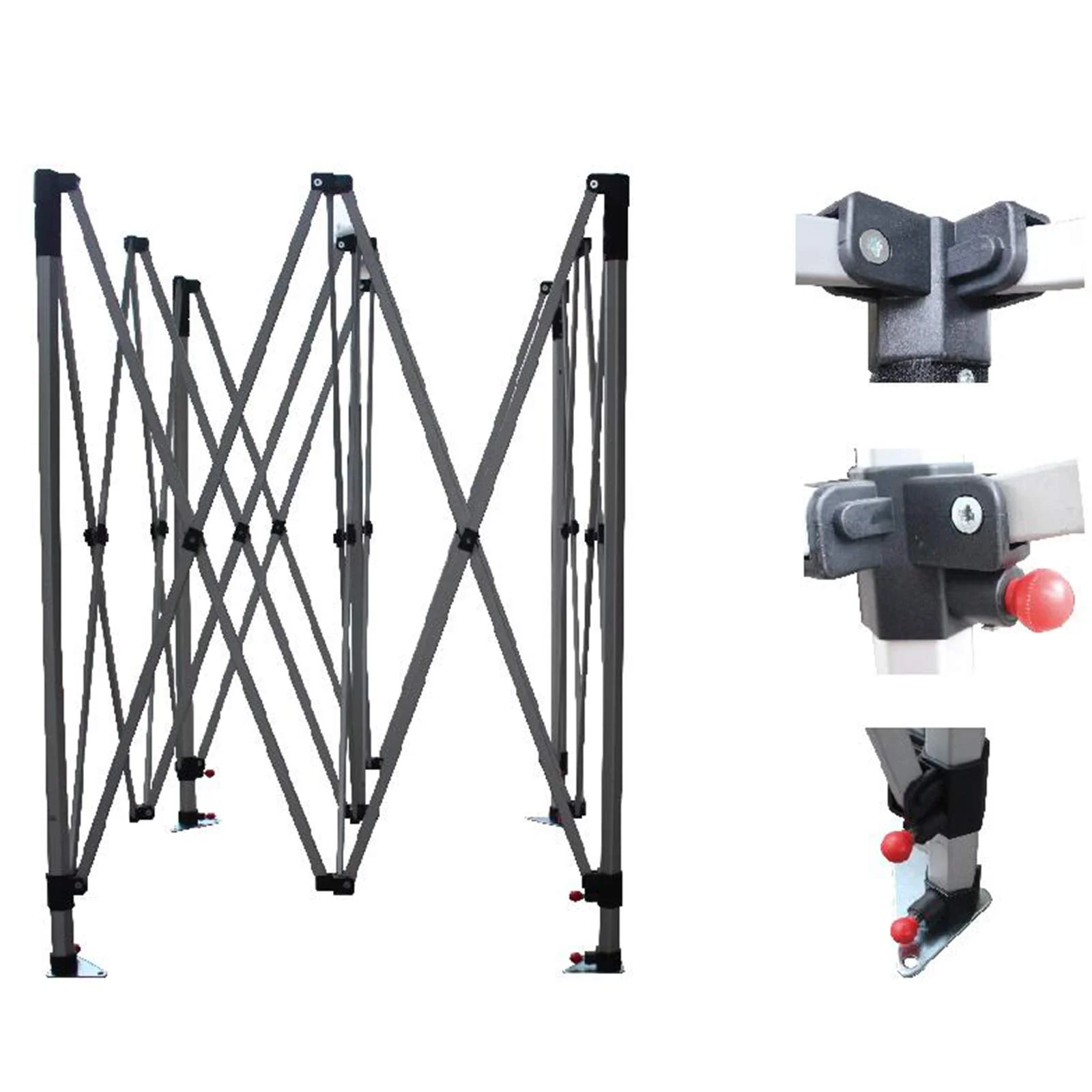 Next Level Signs 10 x 10 Aluminum Tent Frame - 40mm Hexagonal Commercial Grade Aluminum Frame for Canopy Shade Tent - 4 Legs - 5 Adjustable Heights - Canopy Not Included ? Event Tent Frame