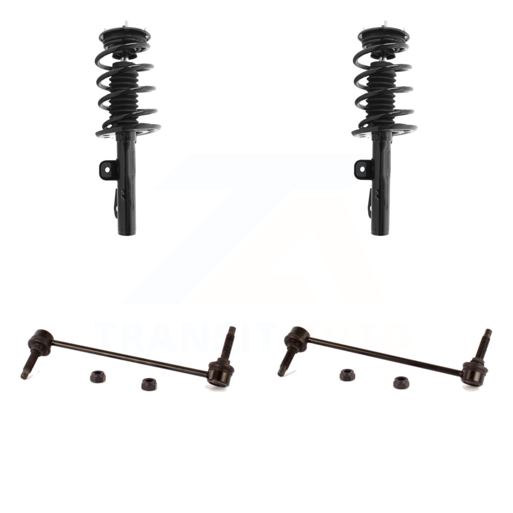 Transit Auto - Front Complete Shock Assembly And TQ Link Kit For 2010-2012 Ford Flex Excludes Turbo Models KSS-100857
