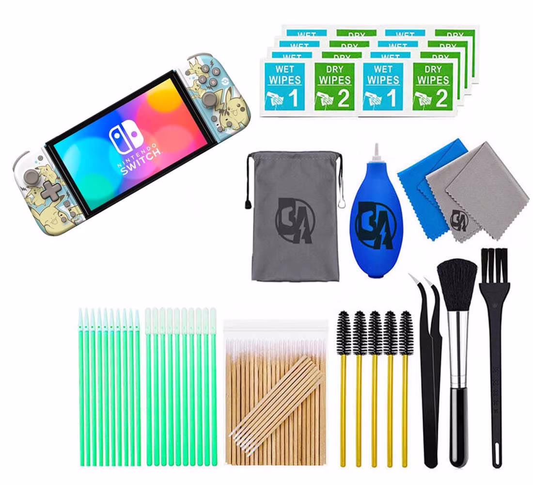 Hori - Split Pad Compact (Pikachu & Mimikyu) for Nintendo Switch - Multiple With Cleaning Manual Kit Bolt Axtion Bundle Used