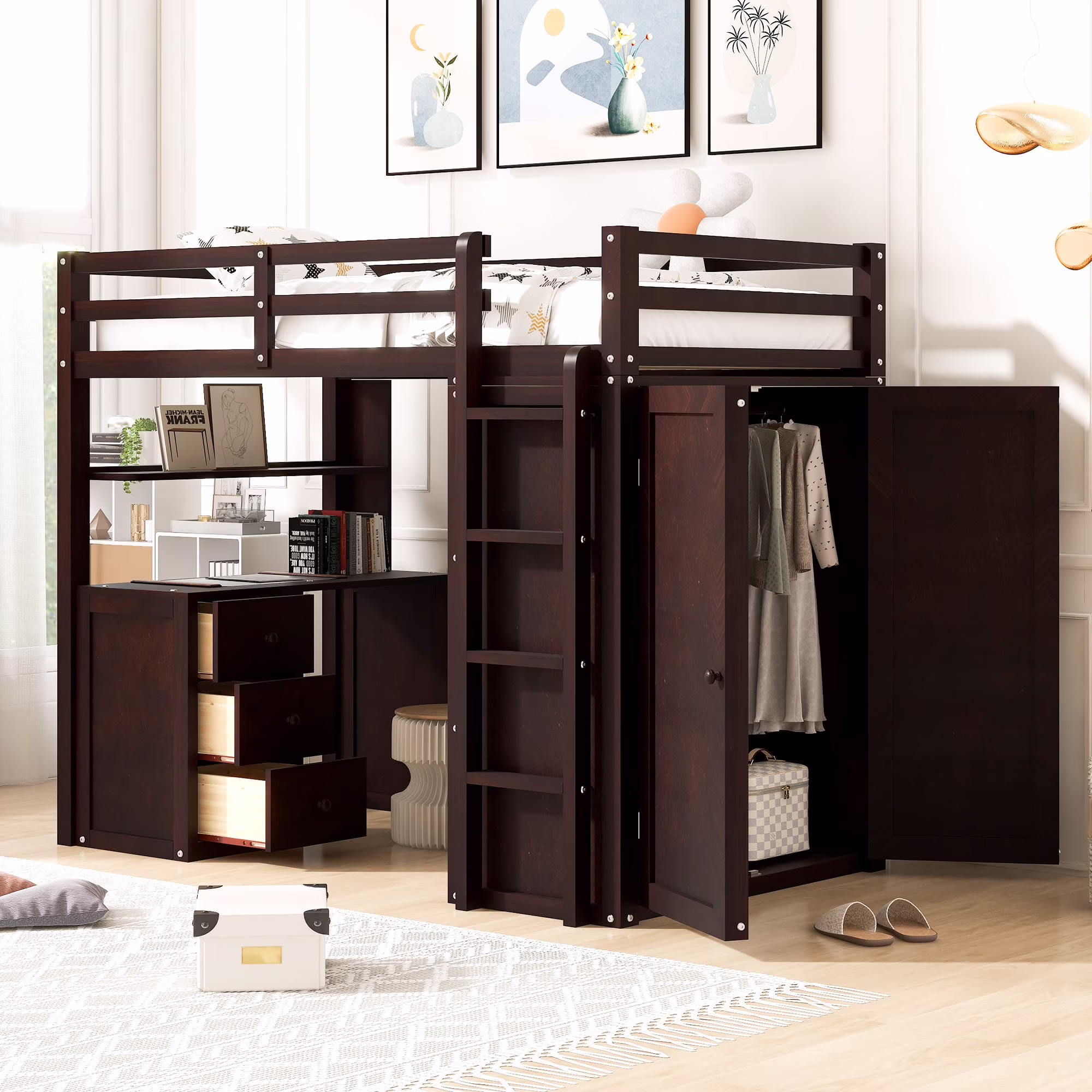 Espresso Haven Loft Bed