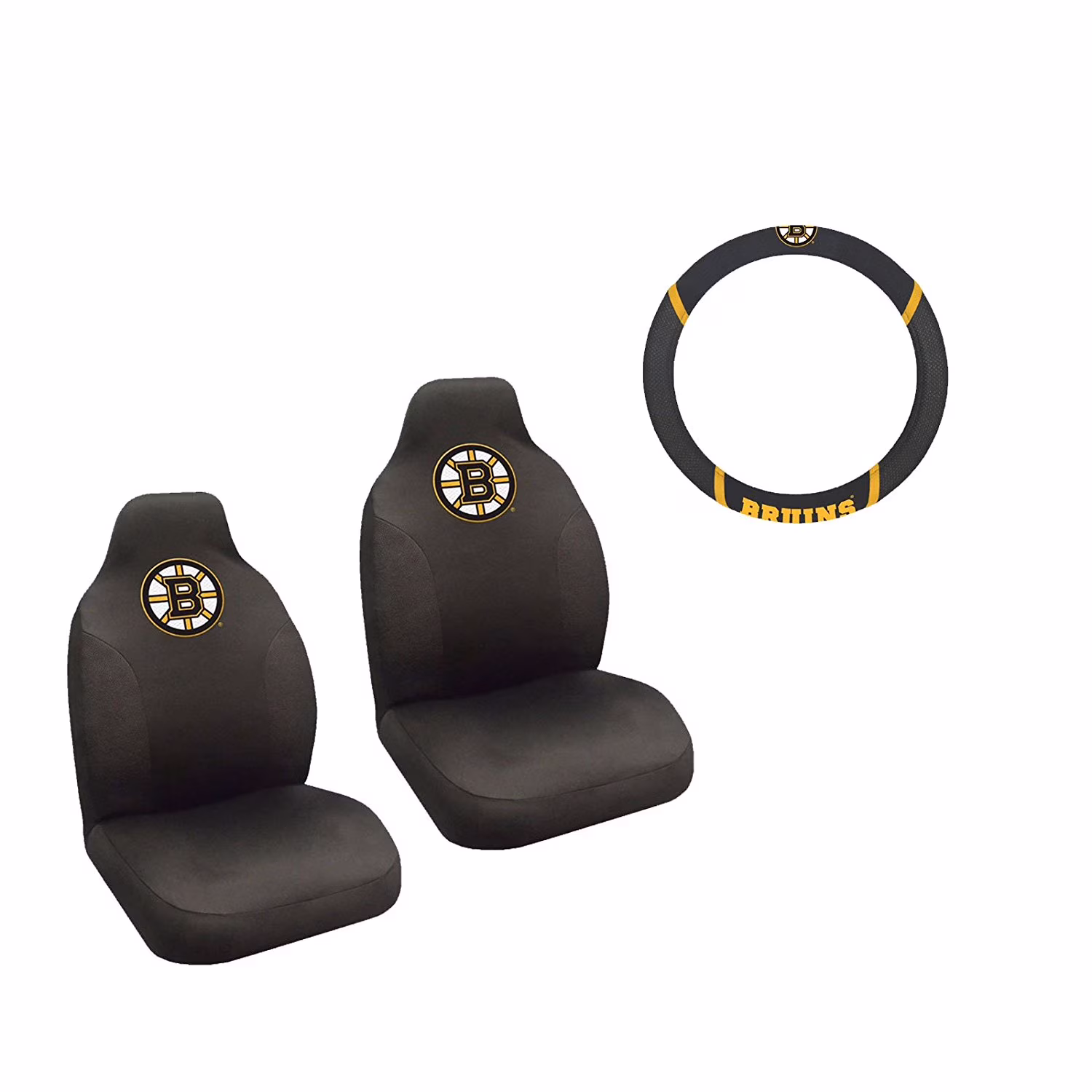 Boston Bruins 2 Seat Covers And Wheelcover With