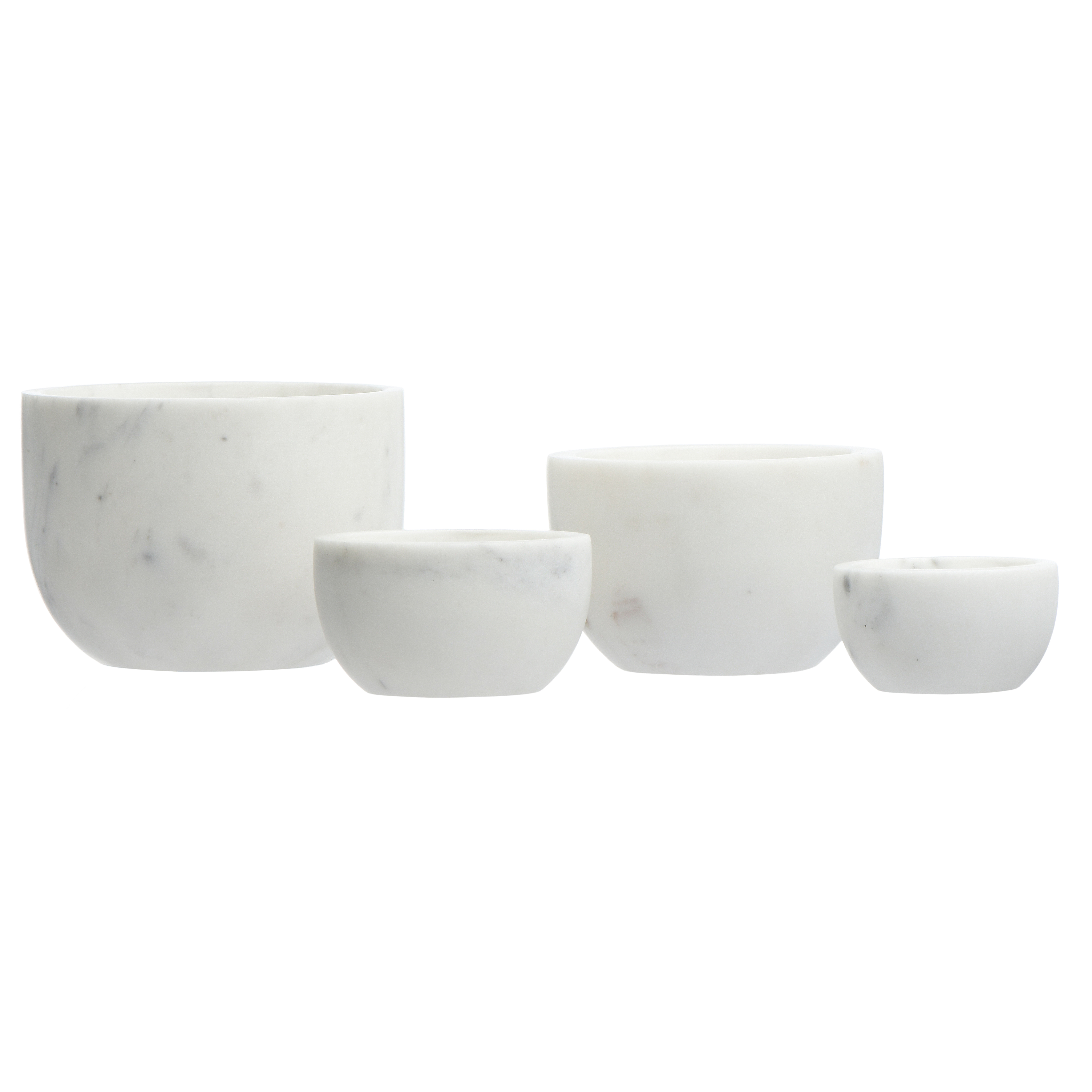 Creative Co-Op White Marble Bowls (Set of 4)