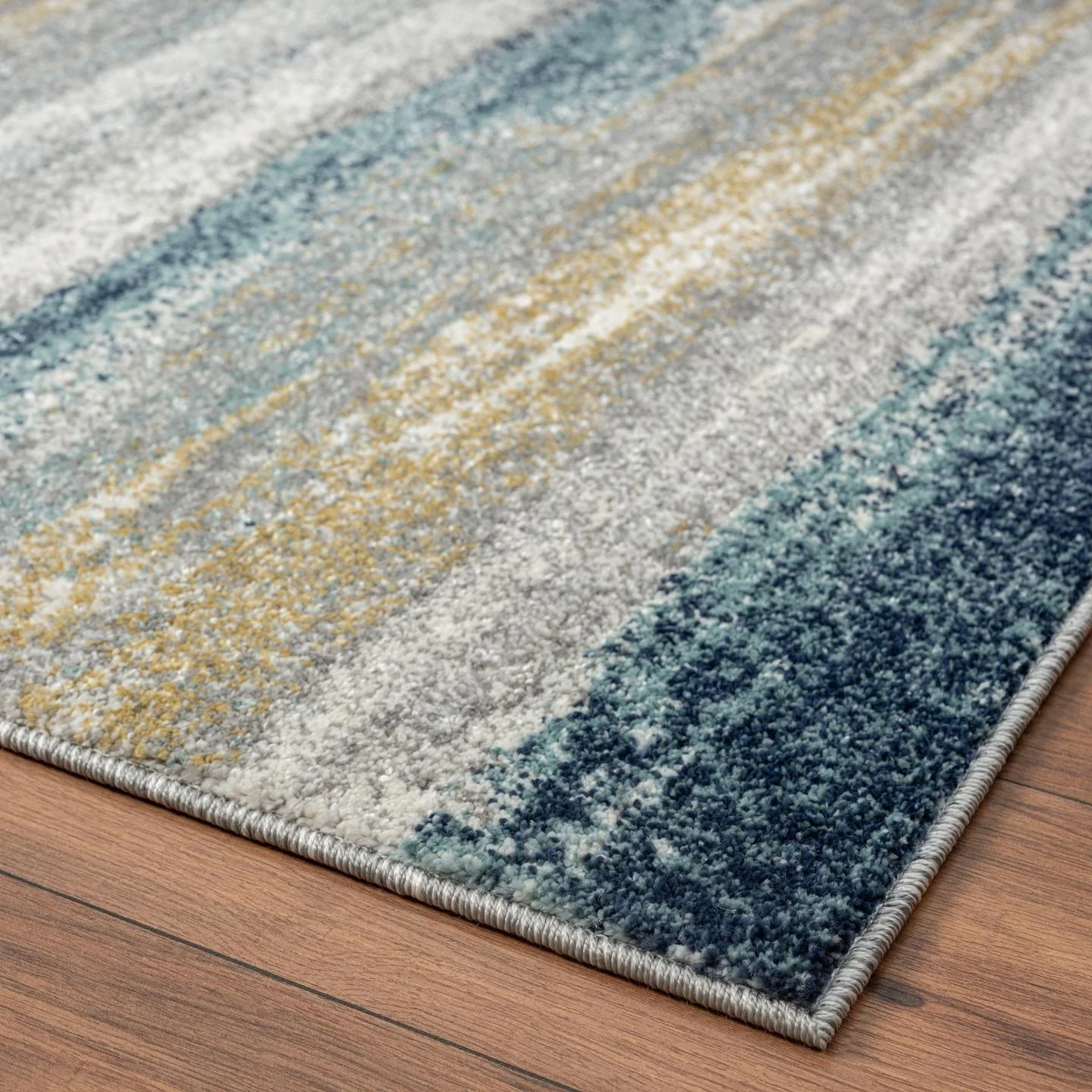 Luxe Weavers Lagos Collection 7501 Yellow and Blue 9x12 Abstract Area Rug