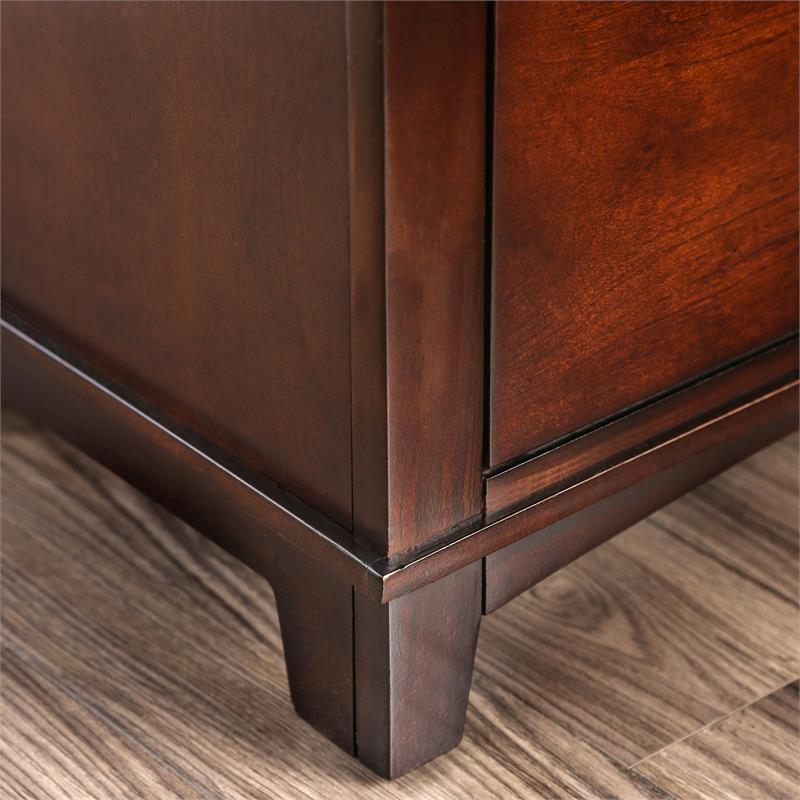 FOA Brighton 3pc Espresso Solid Wood Bedroom Set - Queen + 2 Nightstands