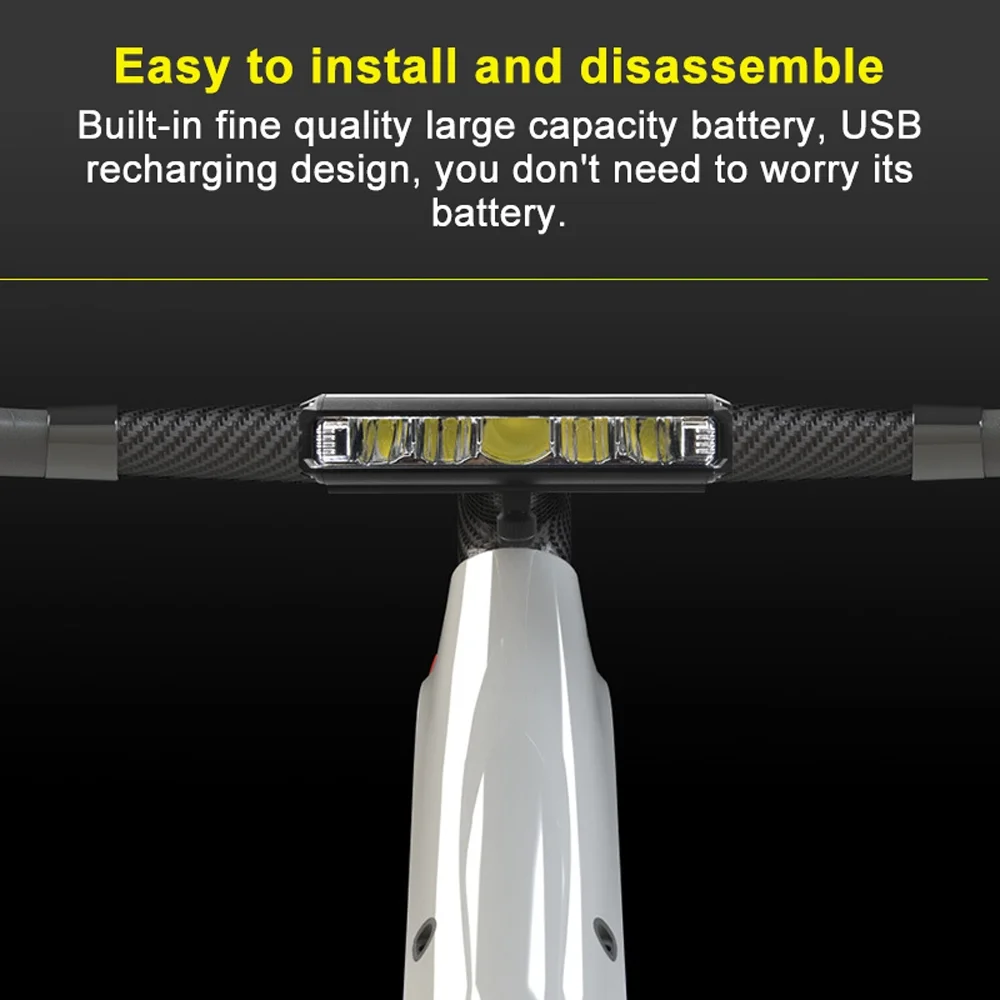 Carevas Bicycle headlamp,Lamp Outdoor MTB Road Bike Road Bike Waterproof Handlebar MTB Road Waterproof Safety Lamp Bike Handlebar BUZHI Re able Bike USB Re able Handlebar USB Reable USB Reable Bike