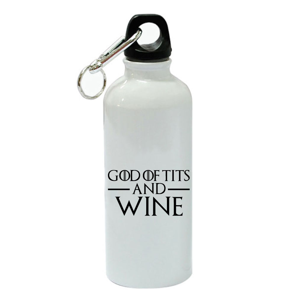 Gods Of Tits and Wine White Aluminum Sports 20 oz Water Bottle