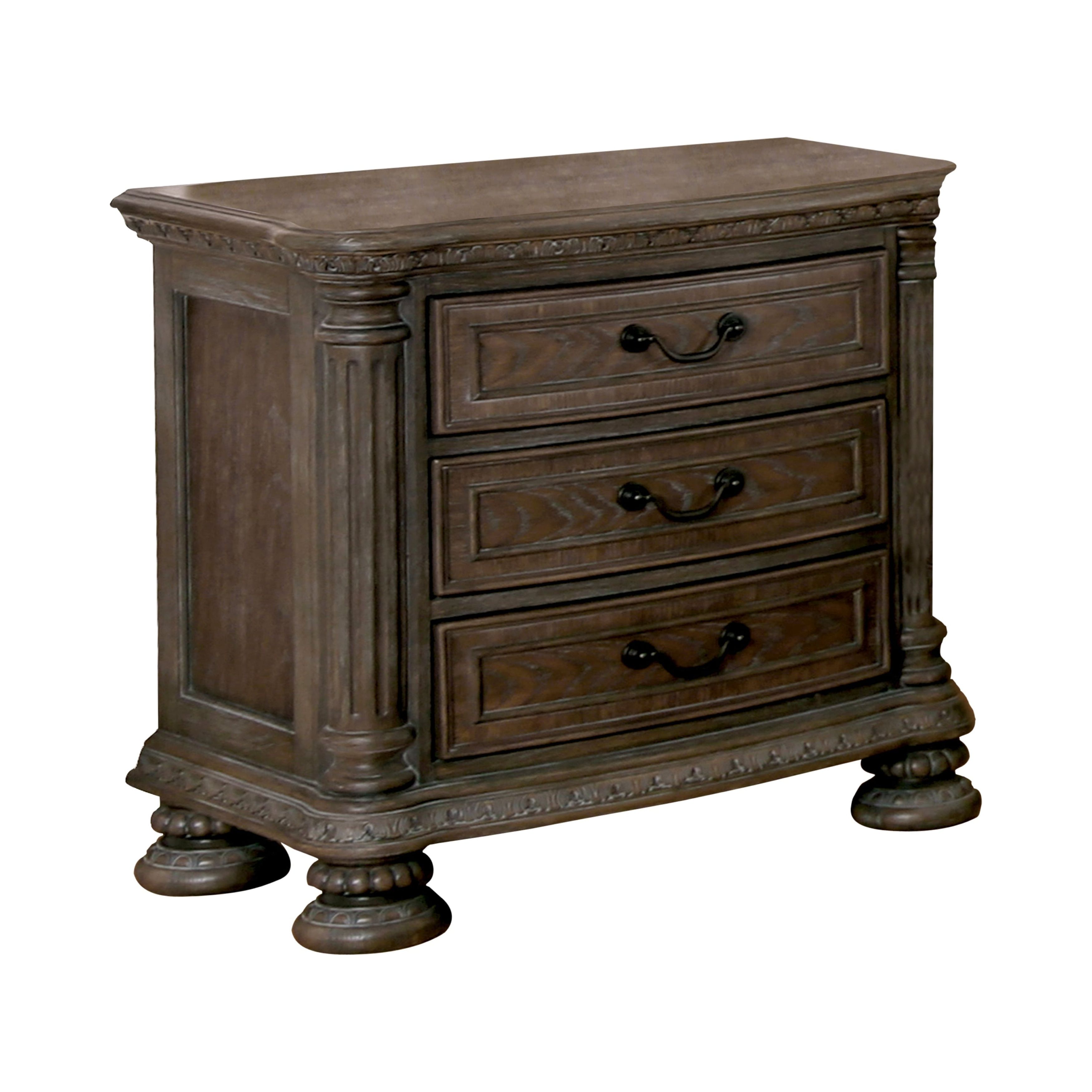 Furniture of America Brev Transitional Brown Fabric Tufted 3-Piece Sleigh Bedroom Set by  Eastern King