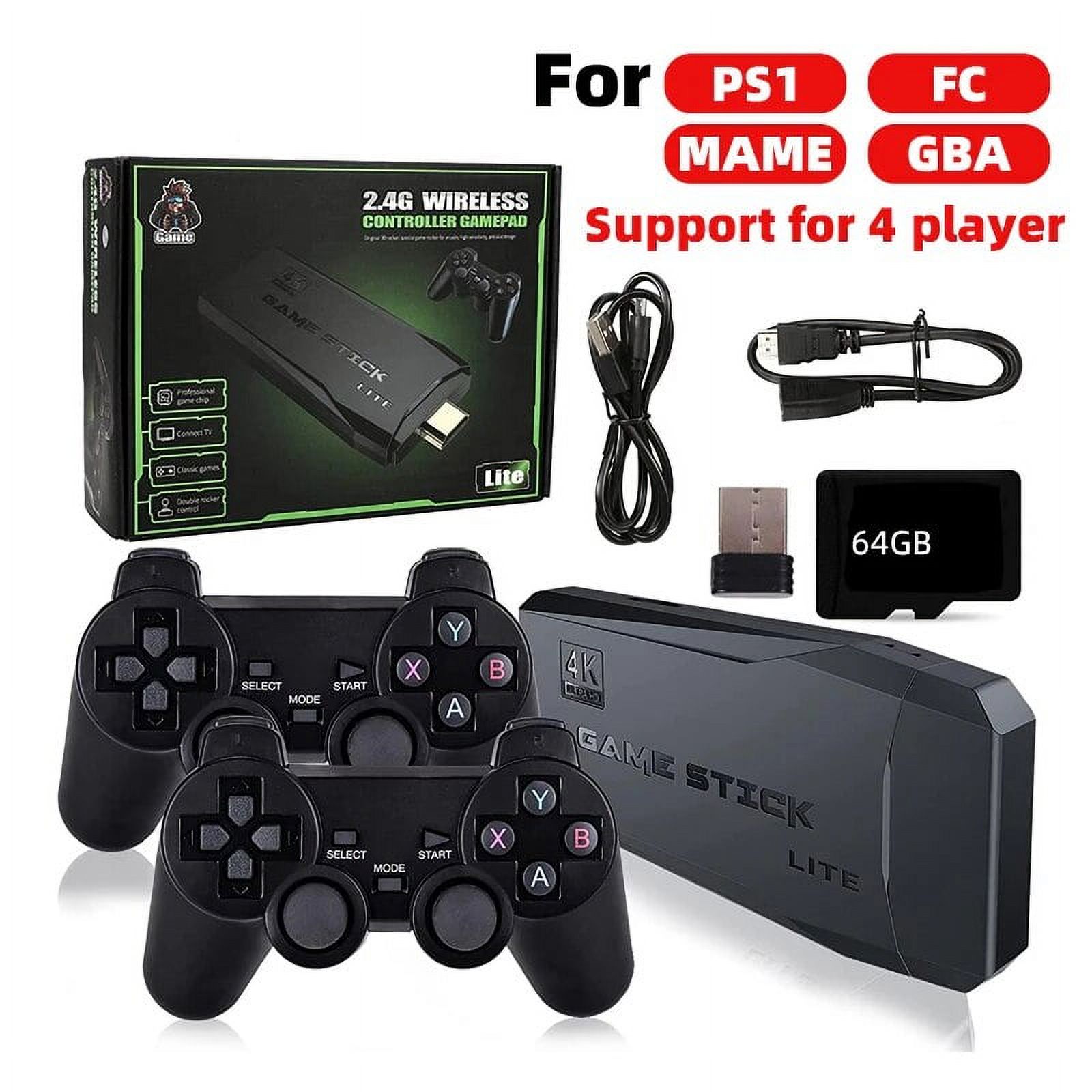 Video Game Consoles 4K 2.4G Double Wireless 10000 Games 64G Retro Classic Gaming Gamepads TV Family Controller For PS1/GBA/MD