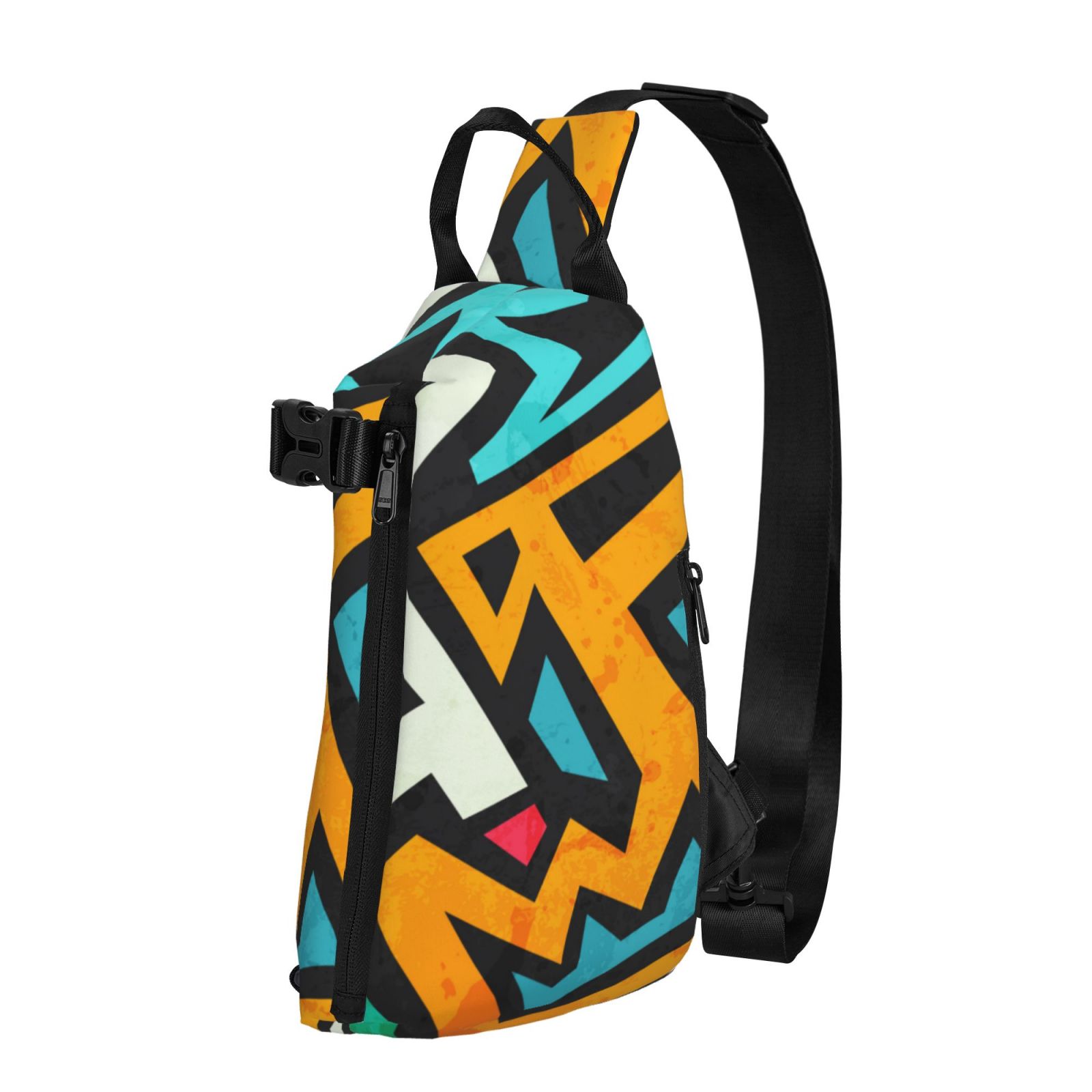 ZNDUO Small Sling Crossbody Backpack, Vintage Aztec Tribal Art Pattern Lightweight One Strap Sling Bag Backpack for Hiking Walking Biking Travel Cycling