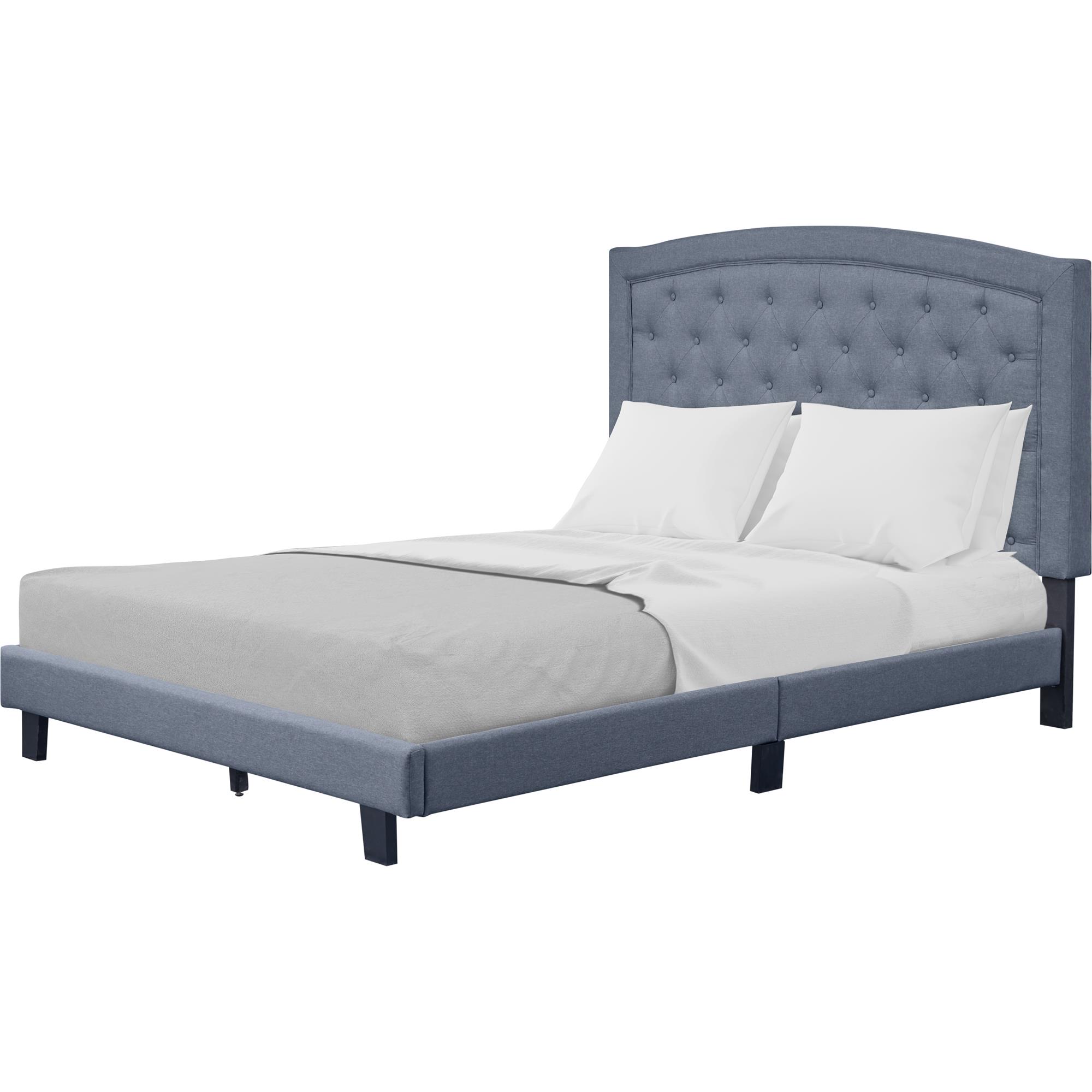 Camden Isle Carlisle Platform Bed | Button Tufted Headboard | King, Gray