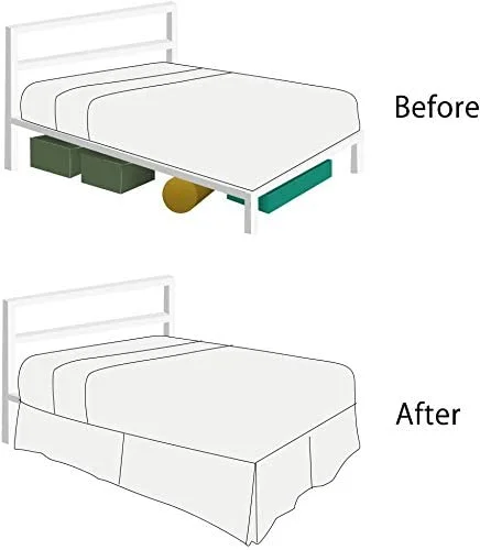 Twin XL Size Tailored Drop Wrap Around Solid Bed Skirt with Adjustable Elastic Belt Microfiber Fabric Fade & Wrinkle Resistant Bed Frame Cover Easy to Fit & Care (11 Inch Drop, White)