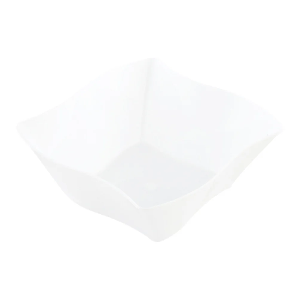 6 oz Square White Plastic Aqua Bowl - 3 1/4
