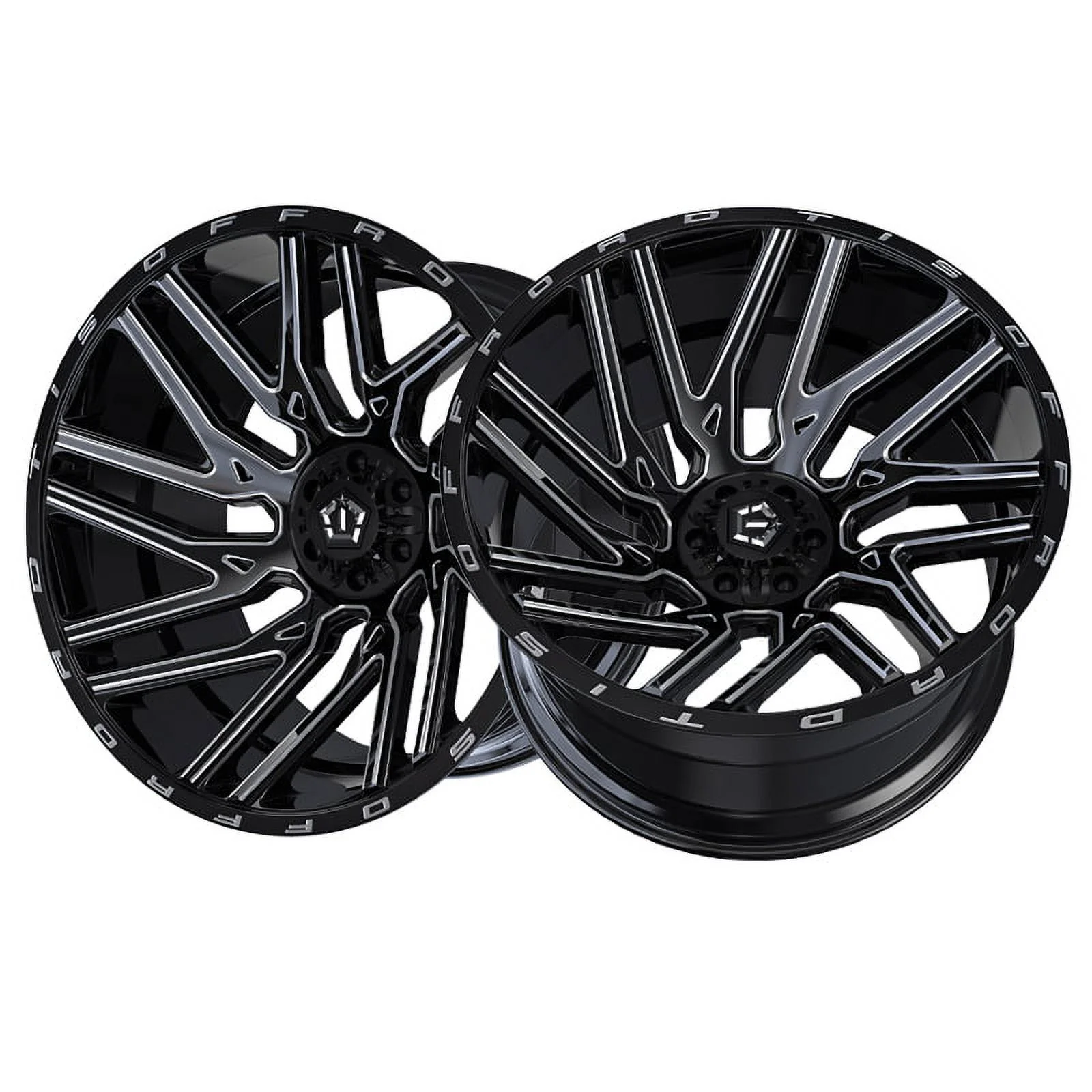 TIS 554BM 20X12 8X170 44ET 125.2CB GLOSS BLACK W/ MILLED SPOKE ACCENTS & LIP LOGO WHEEL
